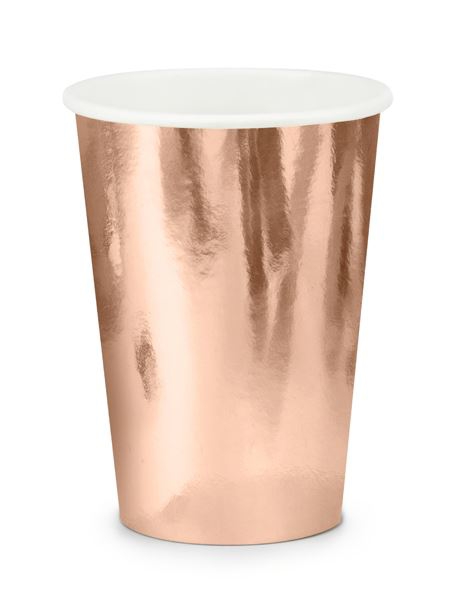 6 Pappbecher Roségold 6 Pappbecher Roségold