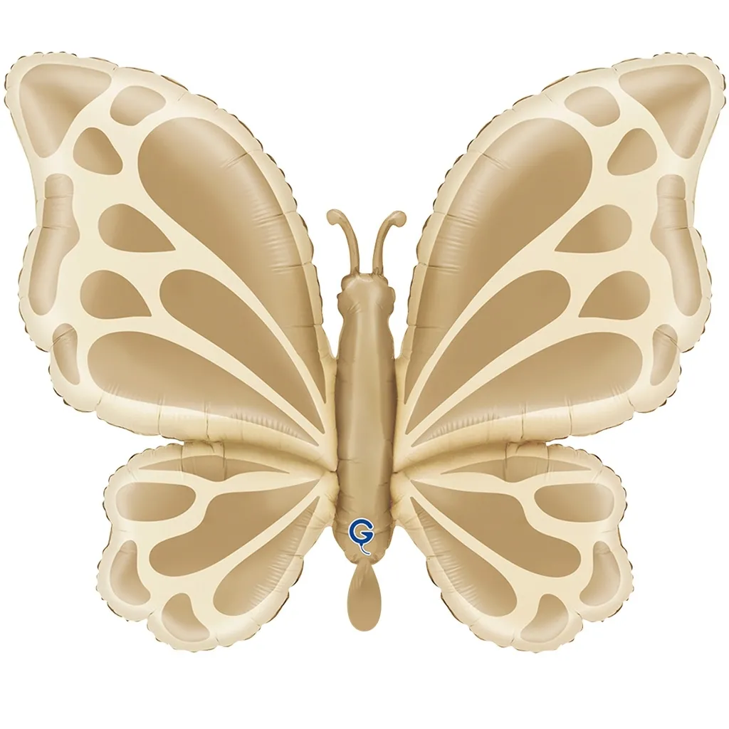 Folienballon "Schmetterling" Creme 66cm