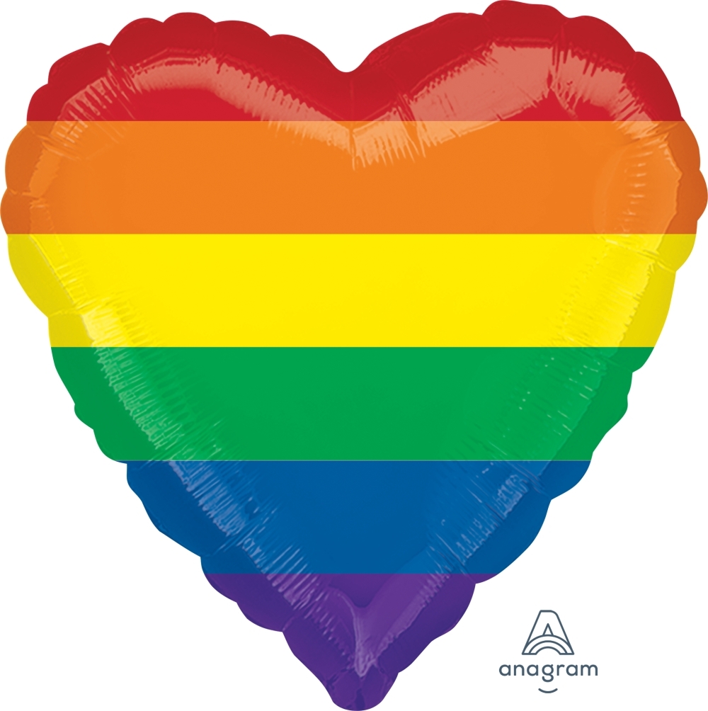 Folienballon Regenbogen-Herz 45cm Folienballon Regenbogen-Herz 45cm