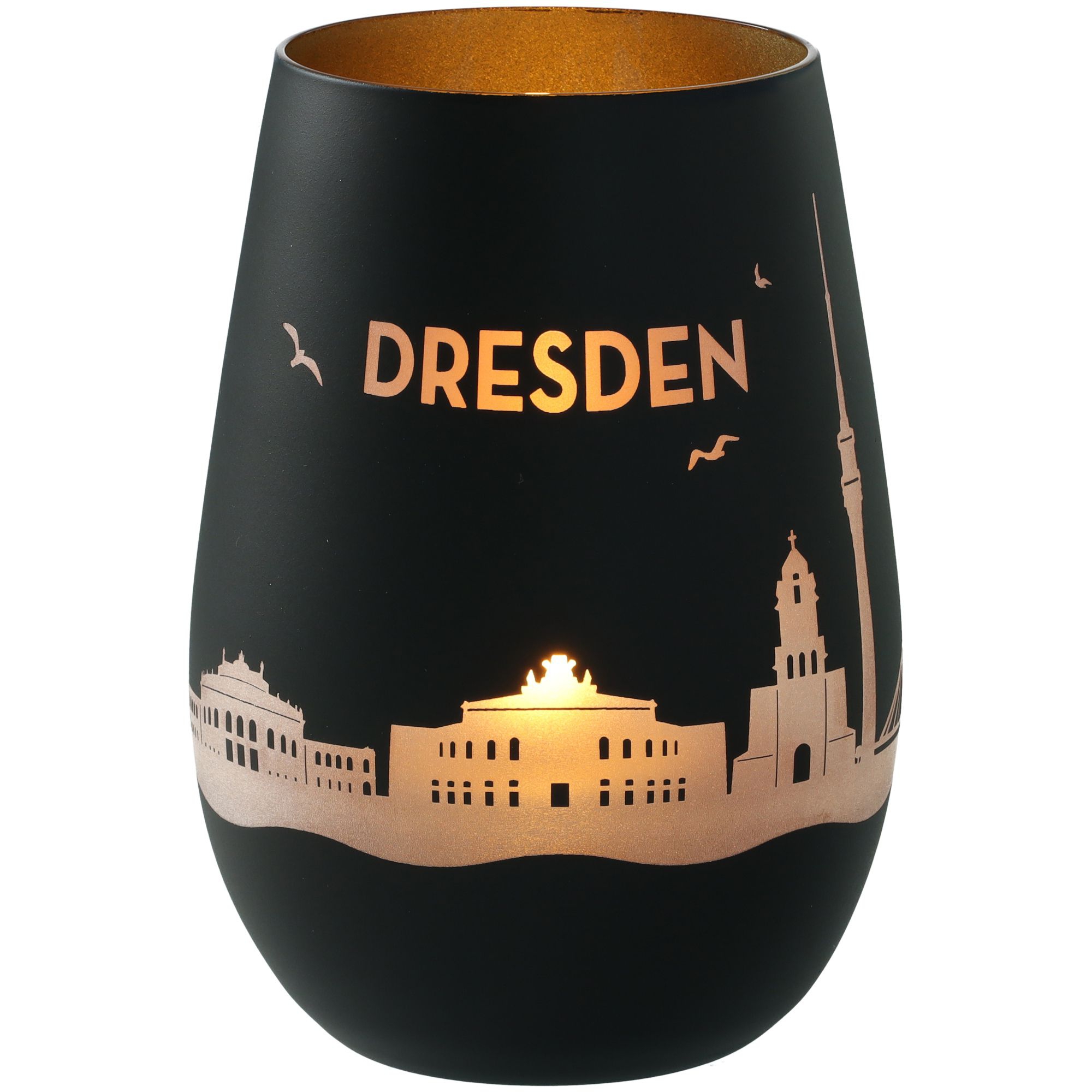 Windlicht Skyline Dresden Schwarz/Gold Windlicht Skyline Dresden Schwarz/Gold