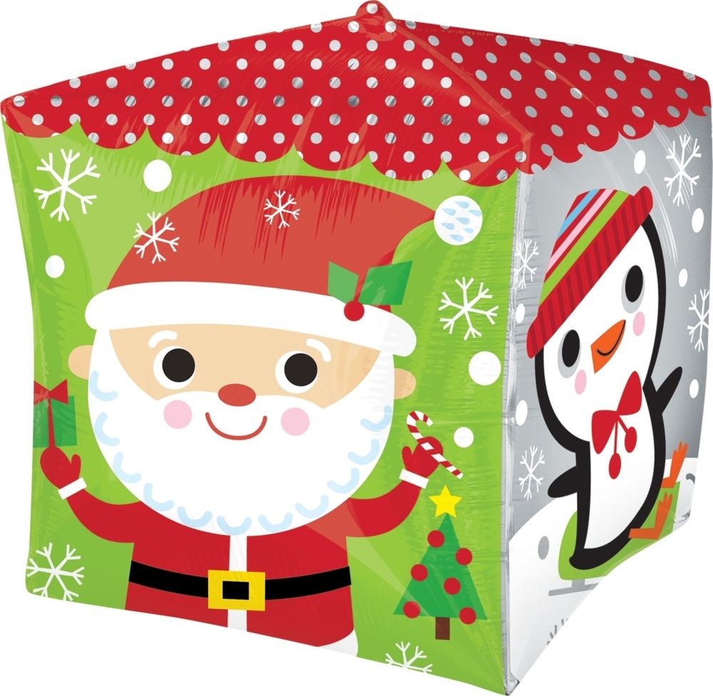 Folienballon Würfel Weihnachtsfiguren 38x38cm Folienballon Würfel Weihnachtsfiguren 38x38cm
