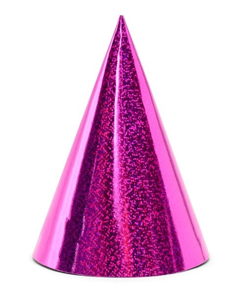 6 Partyhütchen Holographic Pink 6 Partyhütchen Holographic Pink