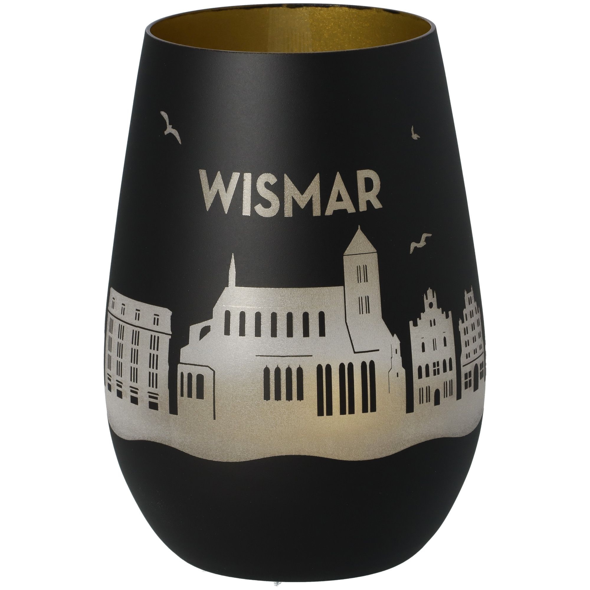 Windlicht Skyline Wismar Schwarz/Gold Windlicht Skyline Wismar Schwarz/Gold