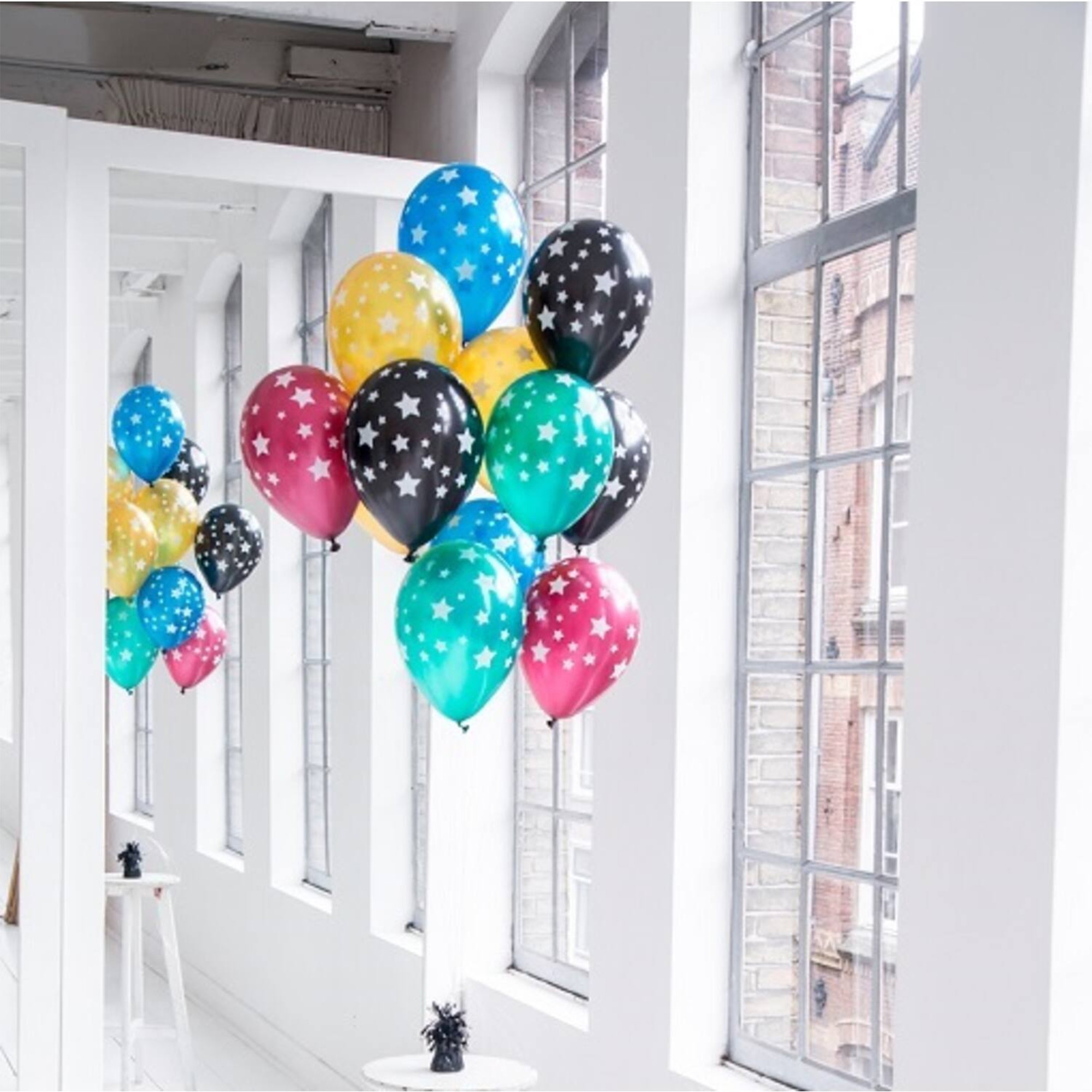 12 Latexballons im Set "Sterne Metallic" Ø 33cm Ballon