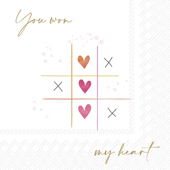20 Servietten "You won my heart" 20 Servietten "You won my heart"