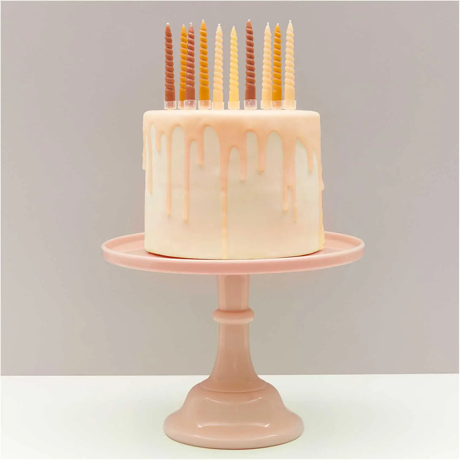10 Spiralkerzen für den Kuchen - Senf Mix je Ø 1,2cm