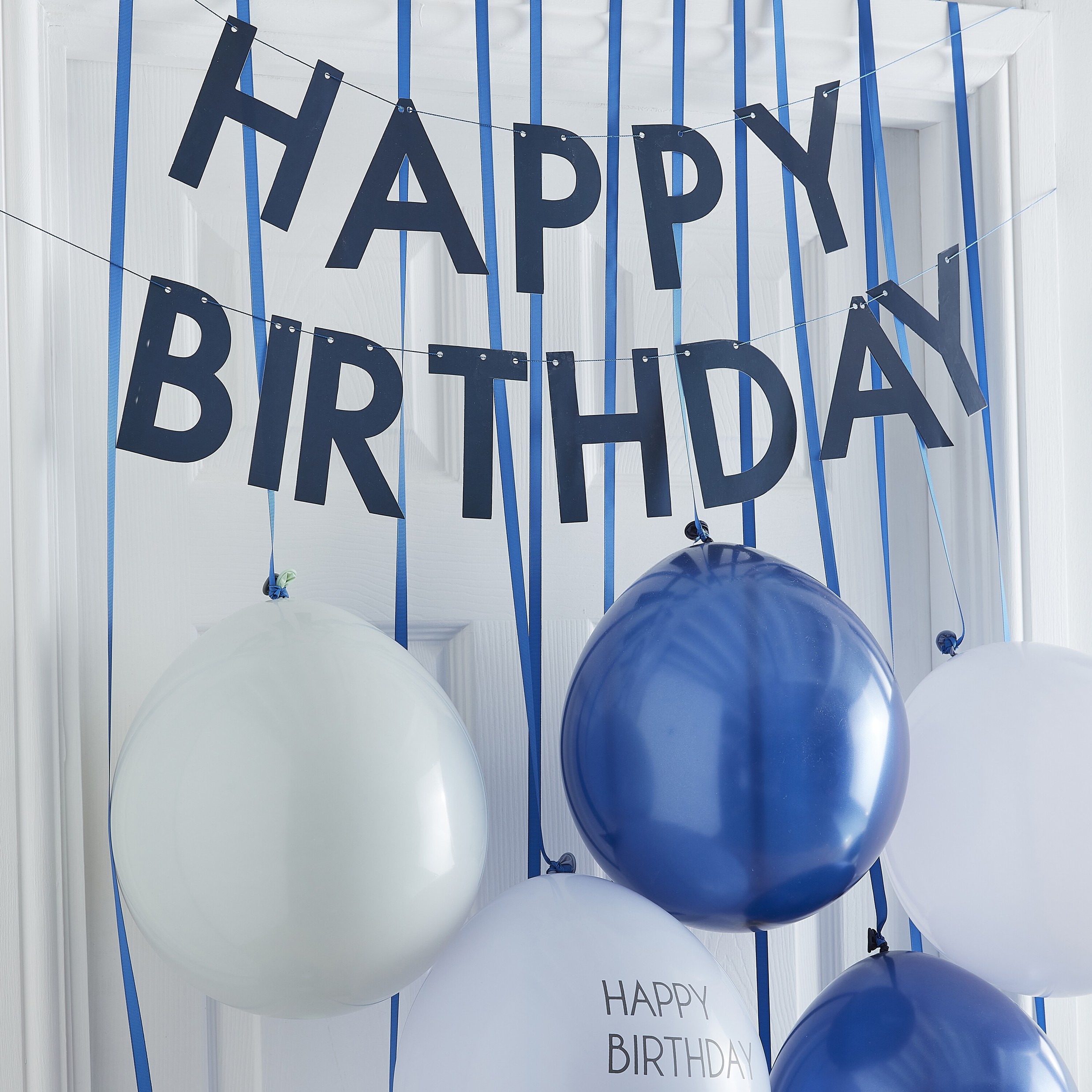 Türdekorationsset "Happy Birthday", Blau