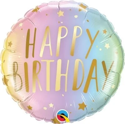 balloon, birthday, party, holographic, round