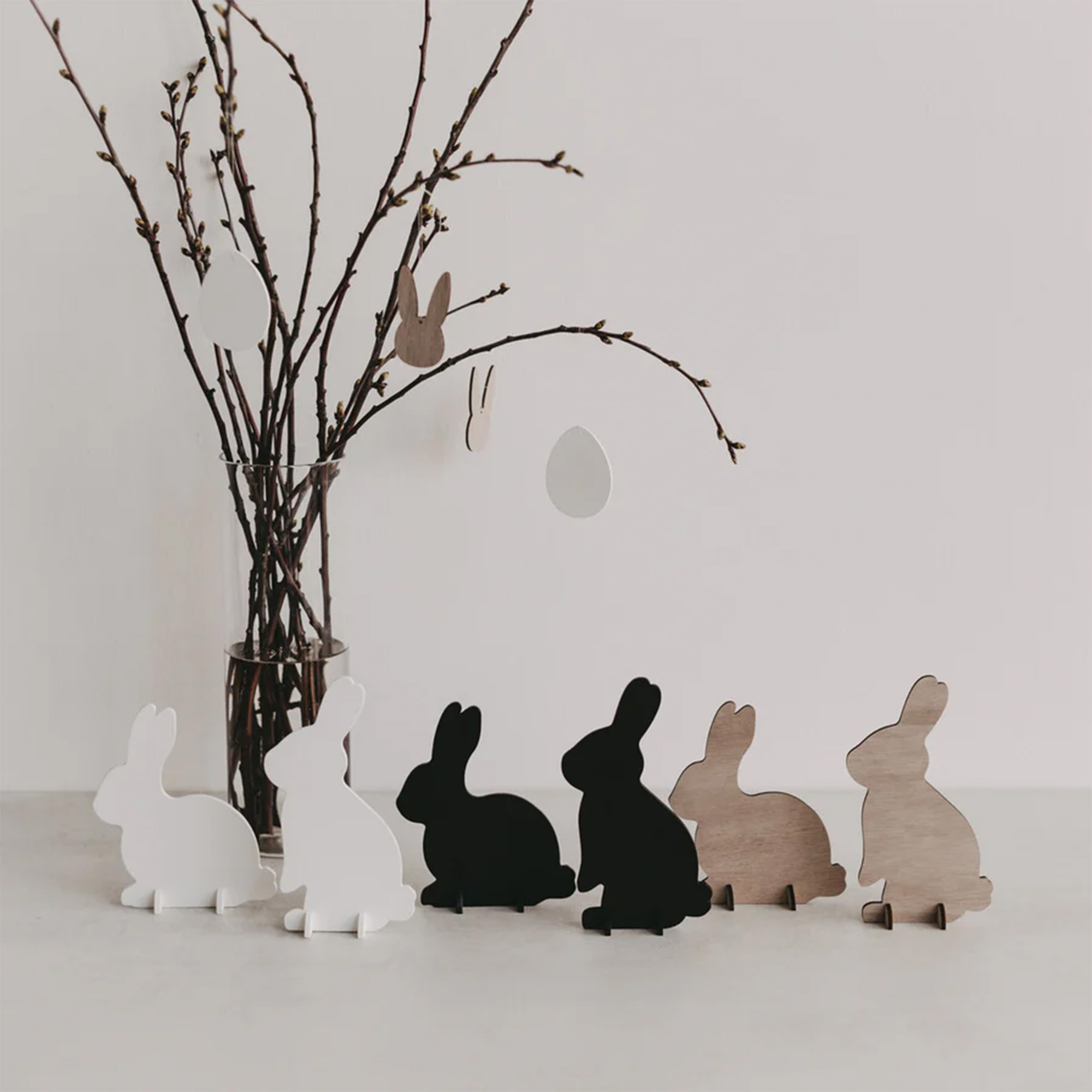 Eulenschnitt - Steckhasen Weiß 2er Set Eulenschnitt - Steckhasen Weiß 2er Set