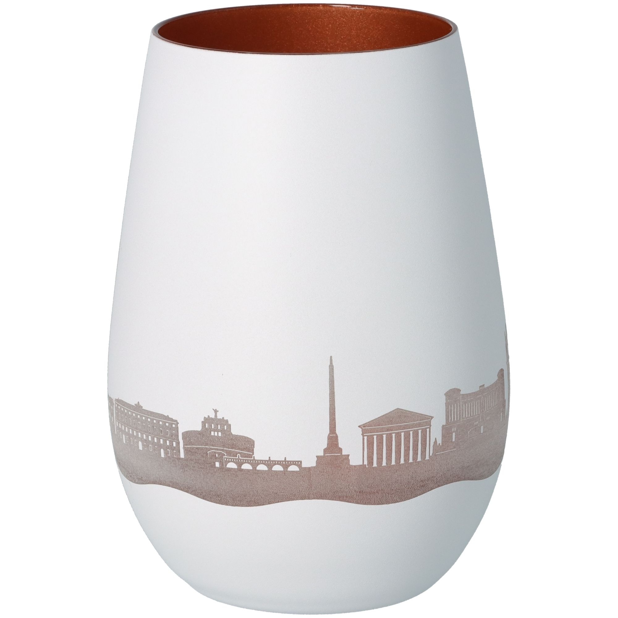 Windlicht Skyline Rom Weiß/Bronze Töpferei, Krug, Vase, Kunst, Porzellan