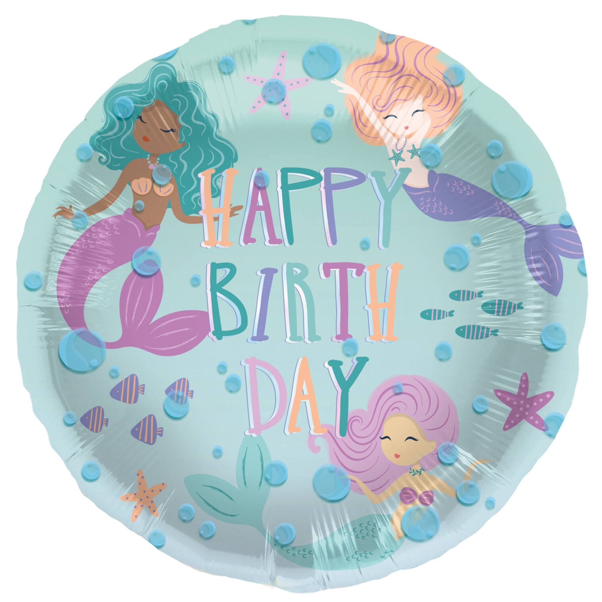 Folienballon "Mermaid Magic" 45 cm Leute, Geburtstagstorte, Torte, Luftballon, Gesicht