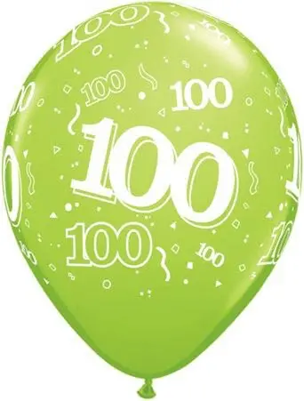 Qualatex Latexballon 100. Geburtstag verschiedene Farben Ø 30cm
