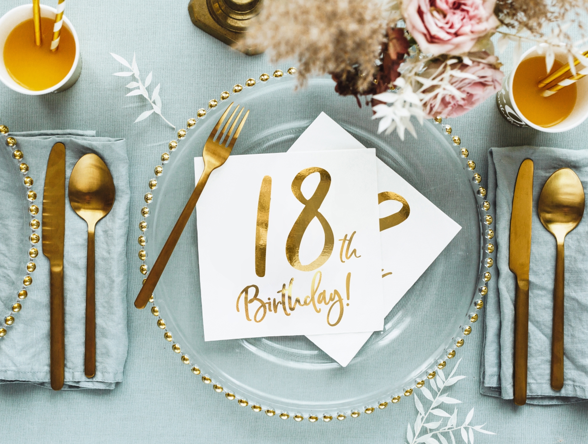 20 Servietten - 18th Birthday - Weiß / Gold 20 Servietten - 18th Birthday - Weiß / Gold
