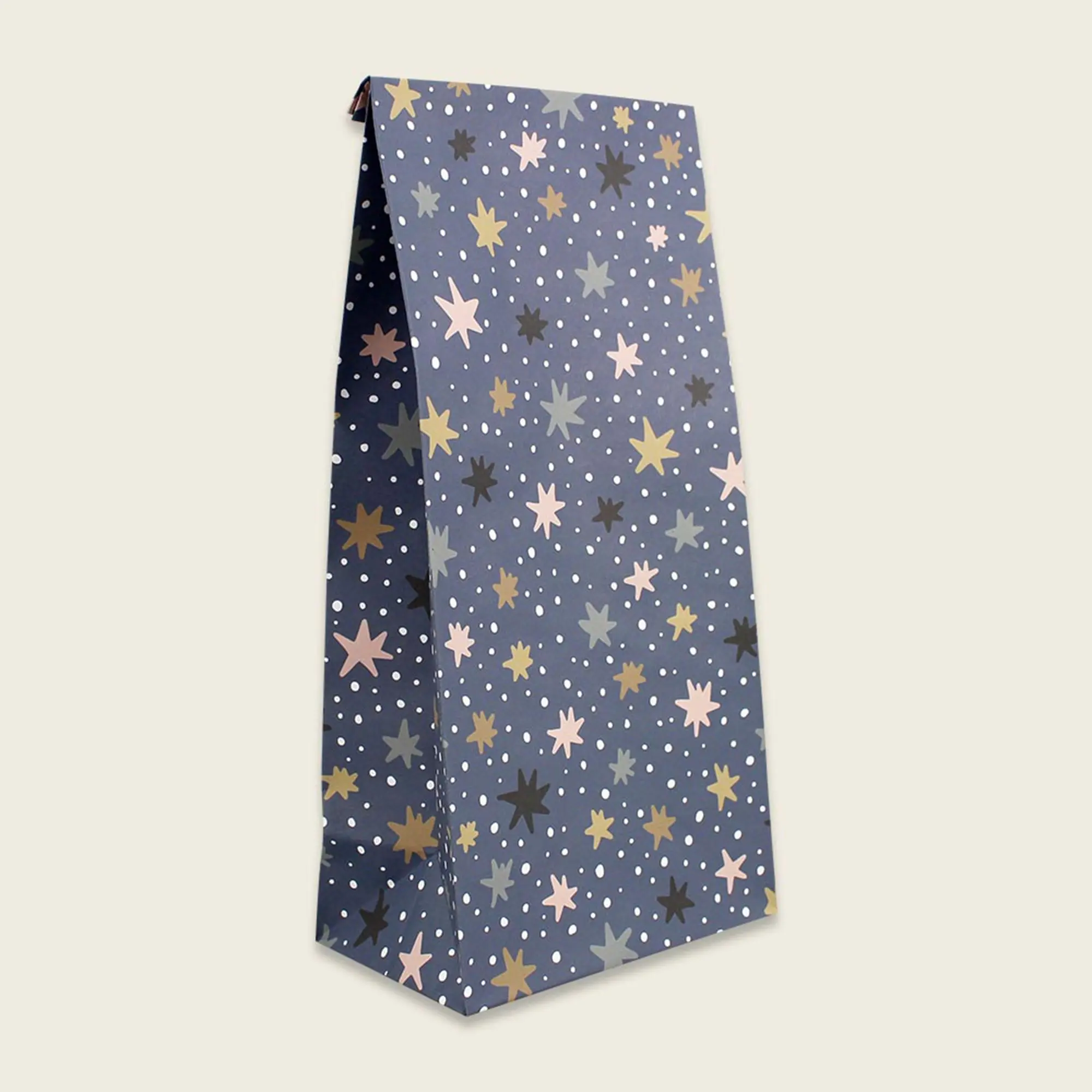 Geschenkpapiertüte "Sterne, nachtblau" 27 cm