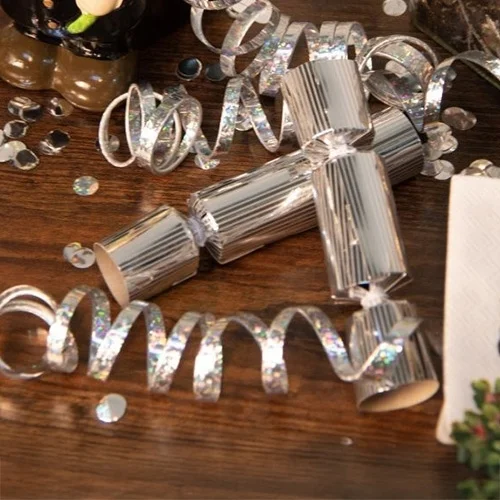 Geschenk, Korken, Schleifen, Konfetti, Silber