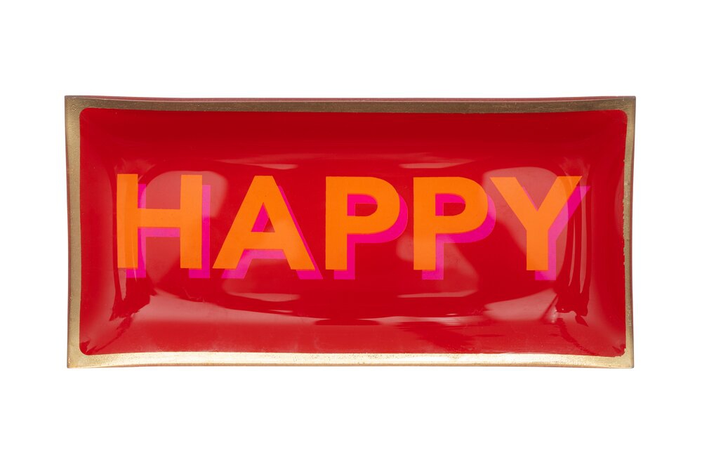 Glasteller "Happy", Rot/Orange - L Glasteller "Happy", Rot/Orange - L