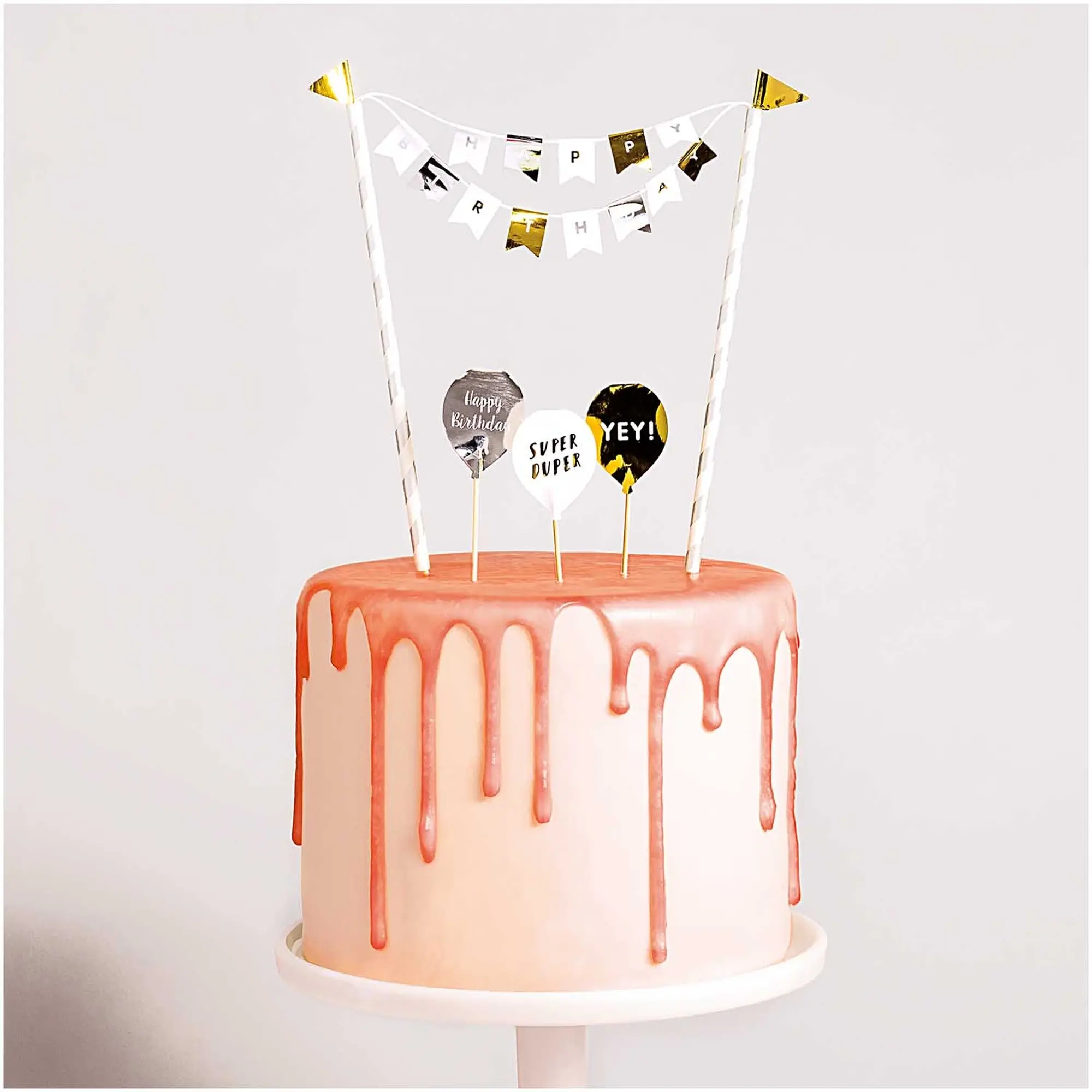 Cake Topper -  Girlande Happy Birthday classic