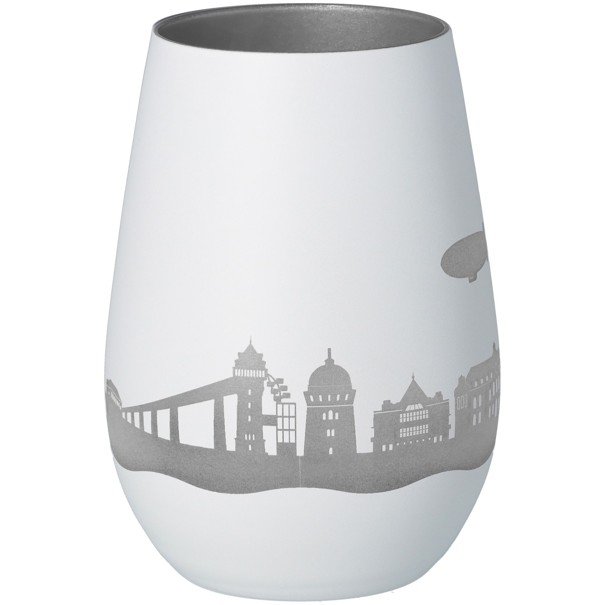 3df78e9fde501c1c91d63237215b8b44d61d644e Windlicht Skyline Mülheim an der Ruhr Weiß/Silber