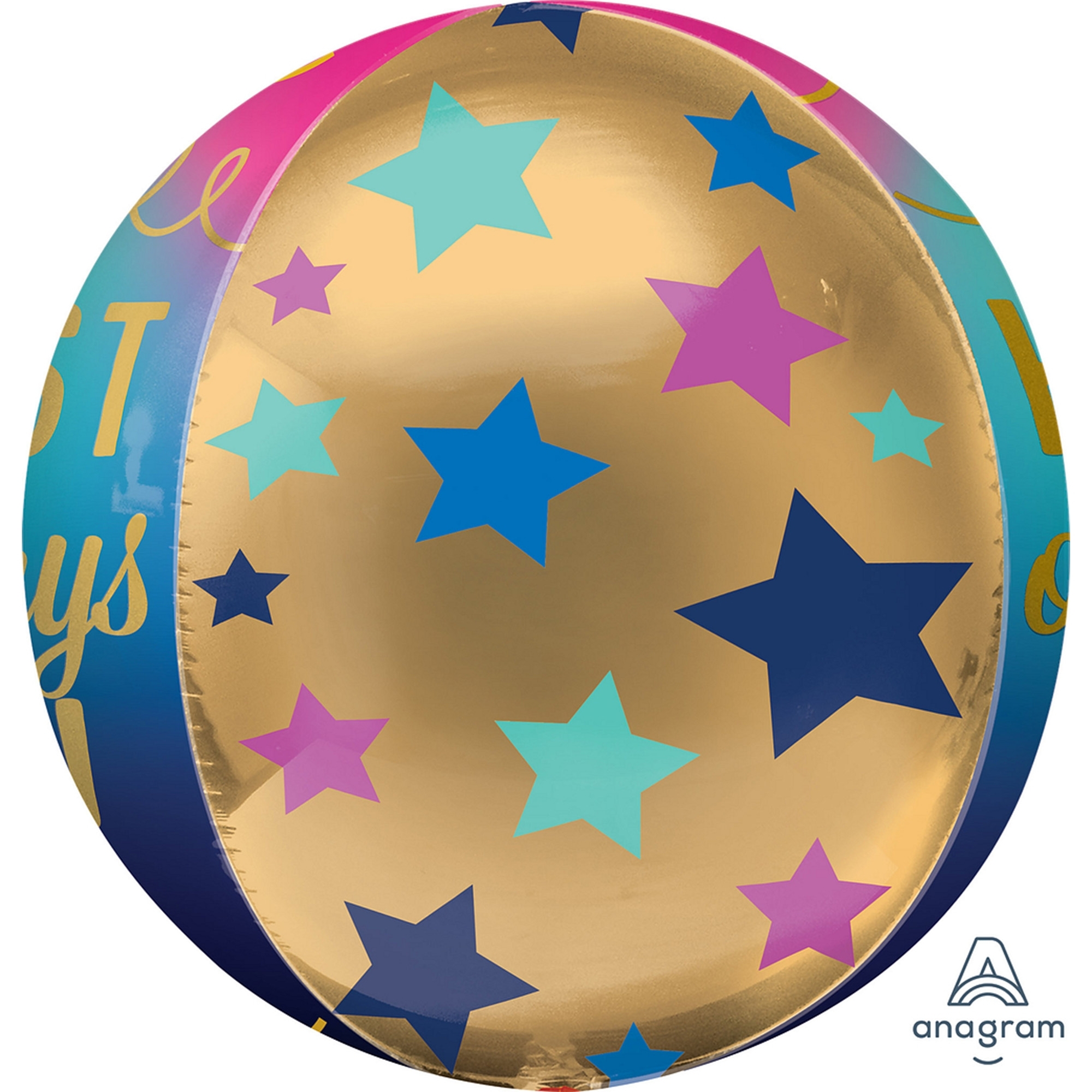 Folienballon Orbz "Sterne & Punkte Birthday" 40cm Ballon