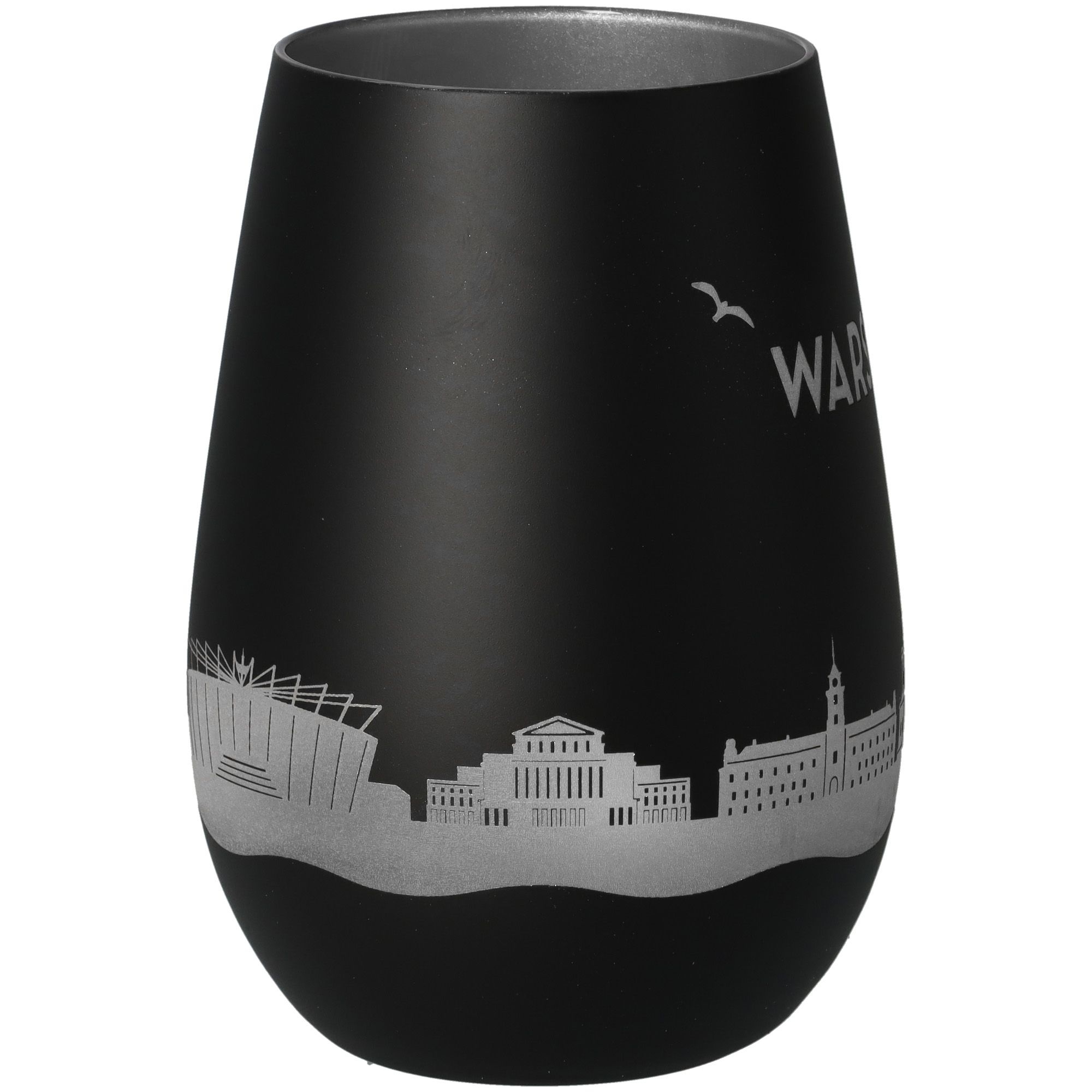 Tumbler, Schwarz, Stadt-Silhouette, Metallisch, Becher