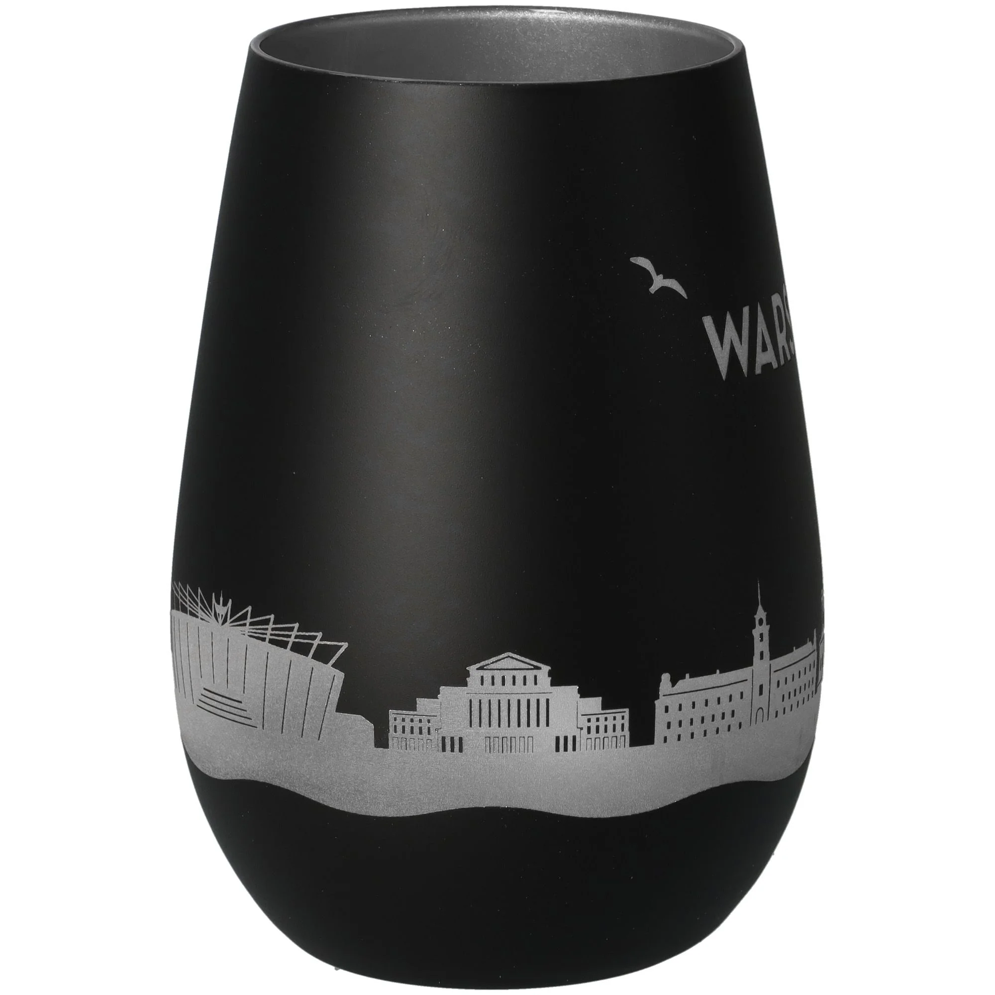 Tumbler, Schwarz, Stadt-Silhouette, Metallisch, Becher