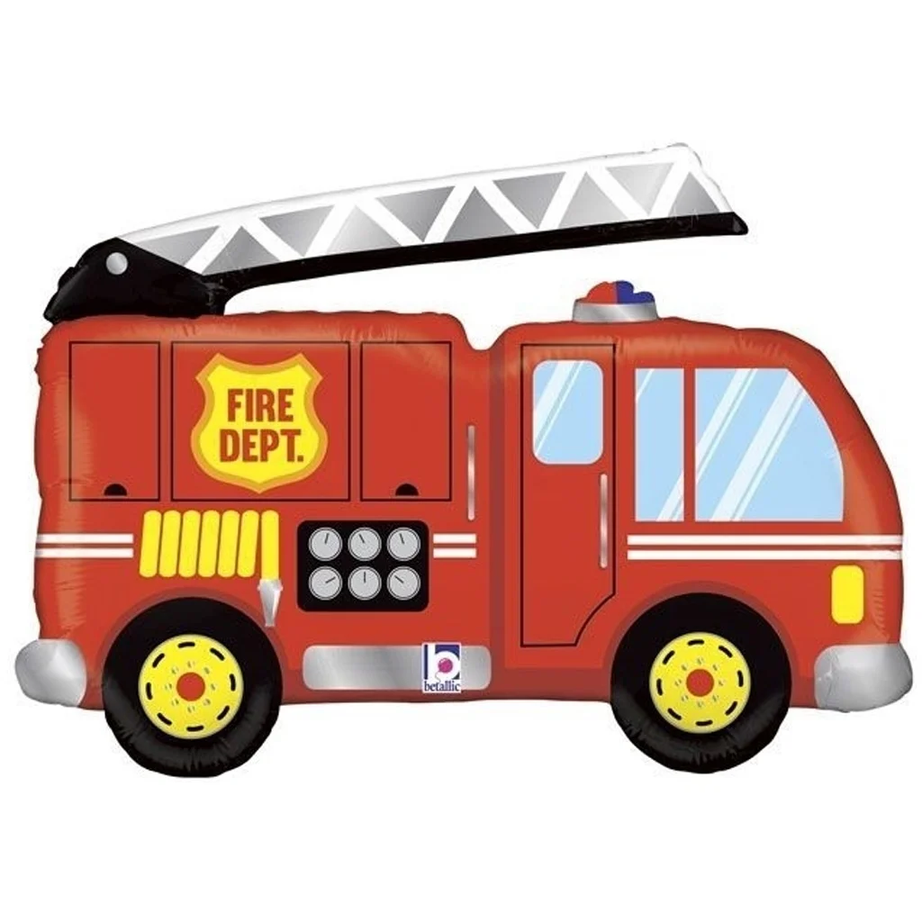 Feuerwehr, Feuerwehrauto, Schlauch, Rundballon, Rot