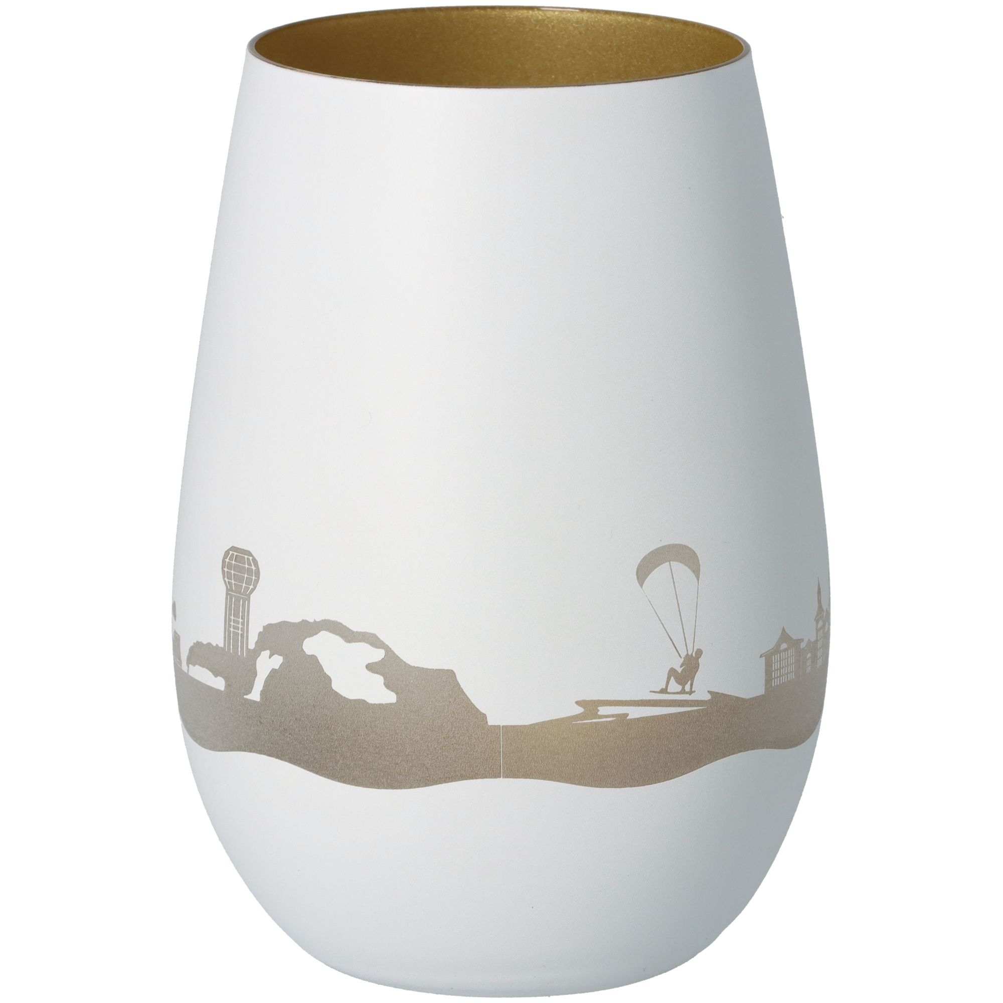 Windlicht Skyline Rügen Weiß/Gold Windlicht Skyline Rügen Weiß/Gold