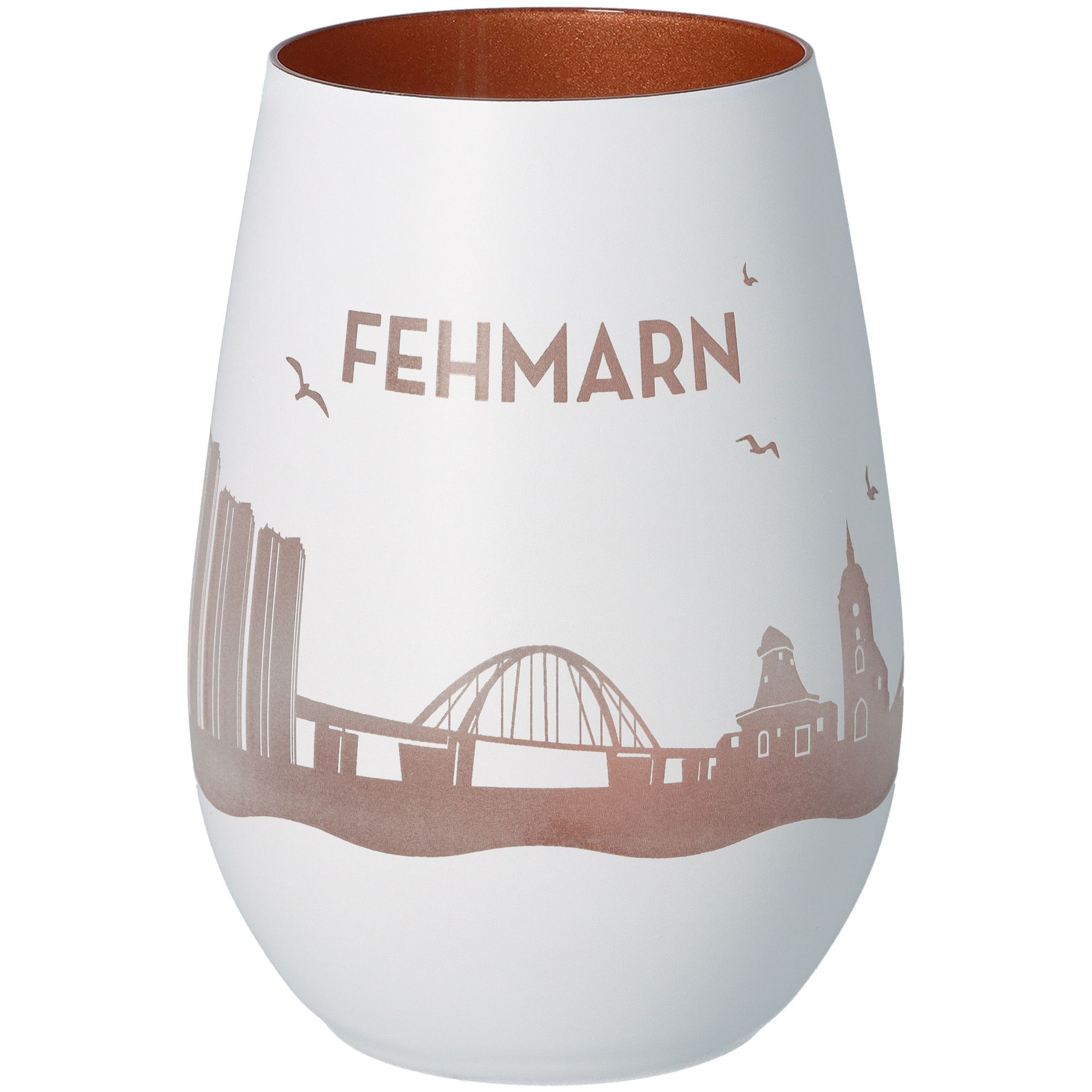Windlicht Skyline Fehmarn Weiß/Bronze Windlicht Skyline Fehmarn Weiß/Bronze
