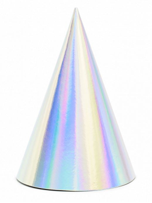 6 Partyhütchen Irisierend 6 Partyhütchen Irisierend