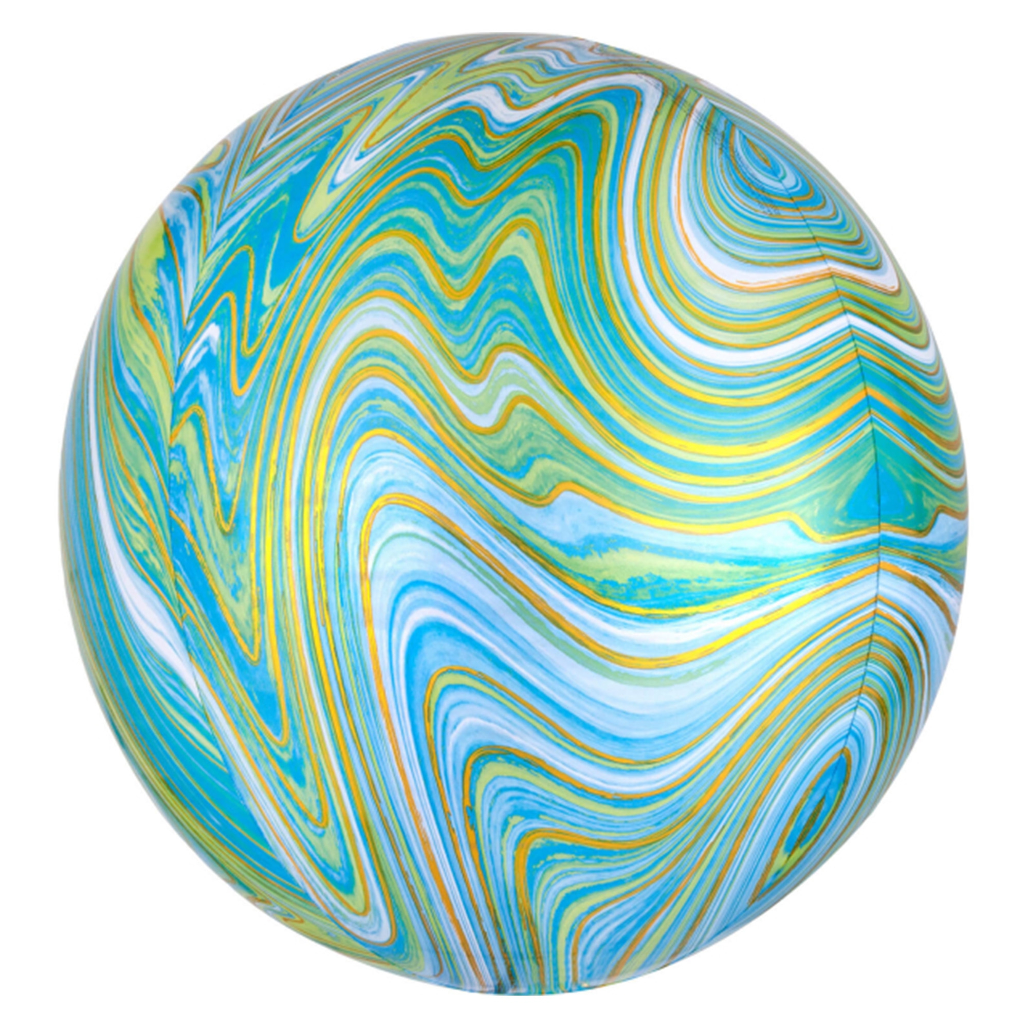 Folienballon Orbz Marblez Blau-Grün 40cm