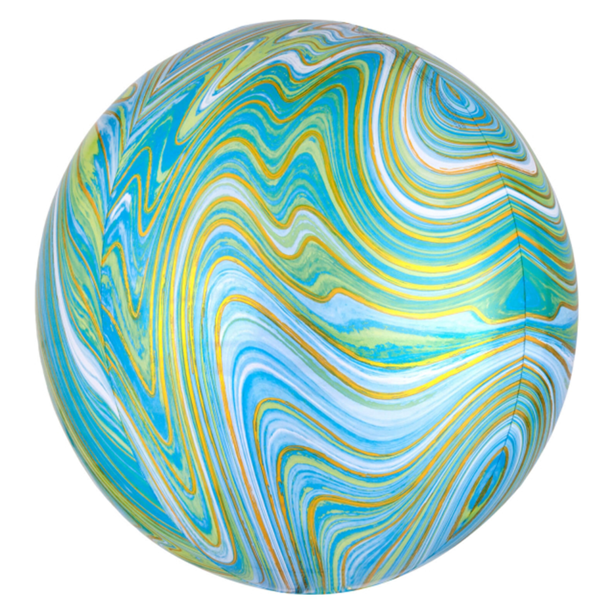 Folienballon Orbz Marblez Blau-Grün 40cm Folienballon Orbz Marblez Blau-Grün 40cm