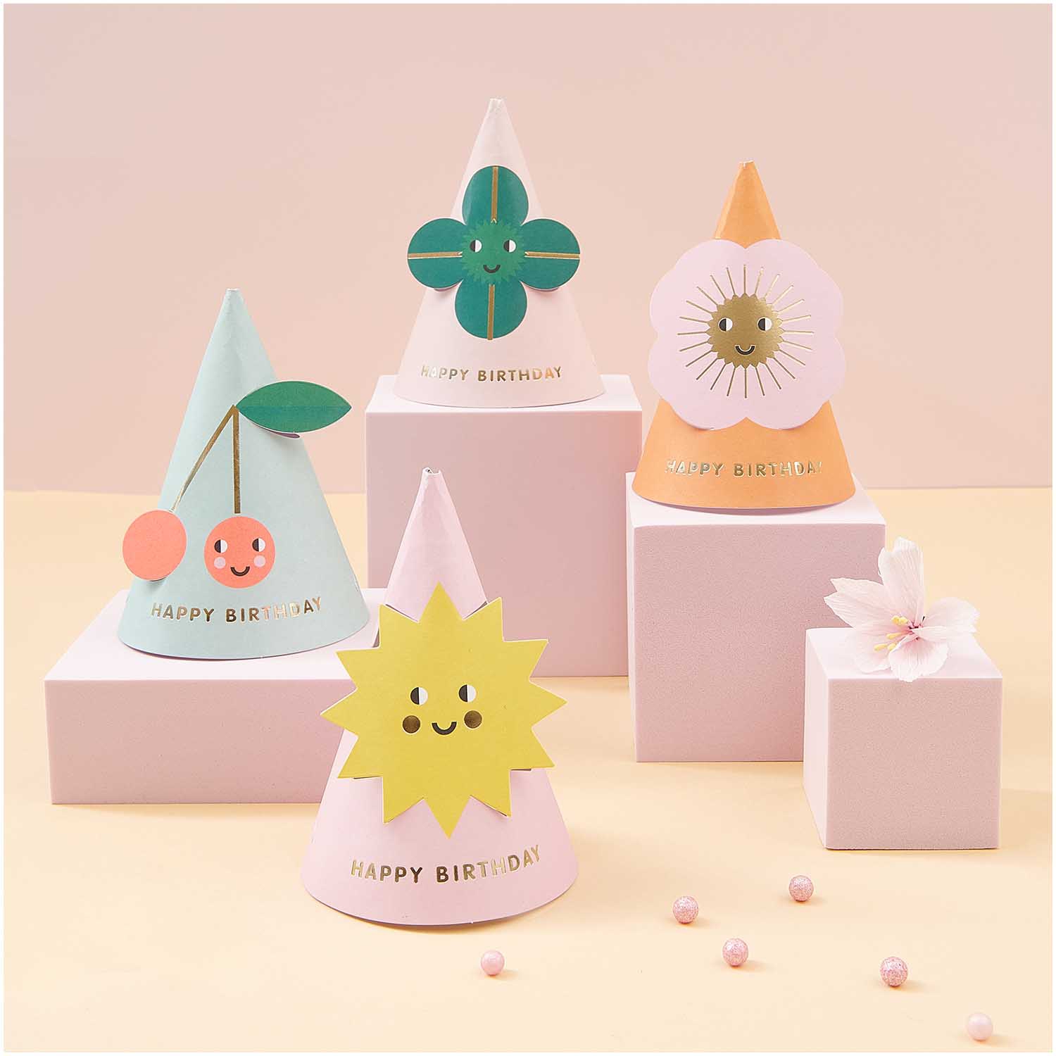 Mini Partyhüte "Happy Birthday"