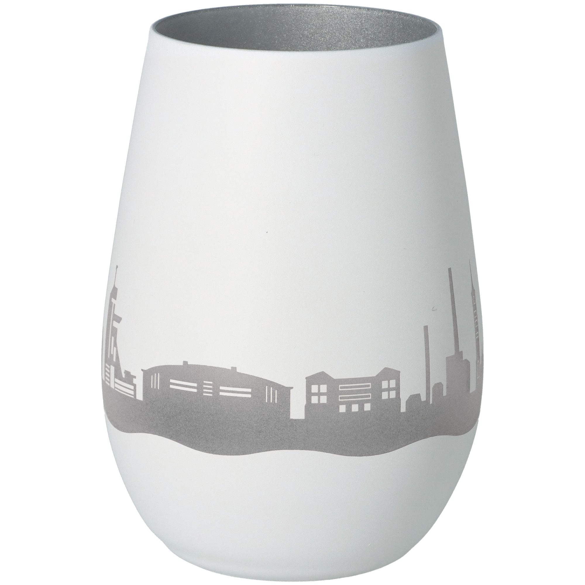 Windlicht Skyline Gelsenkirchen Weiß/Silber Windlicht Skyline Gelsenkirchen Weiß/Silber