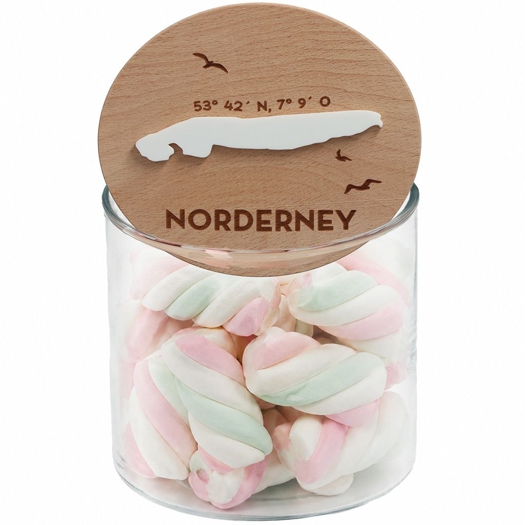 Geschenkglas Skyline "Norderney Silhouette" Weiß 530 ml