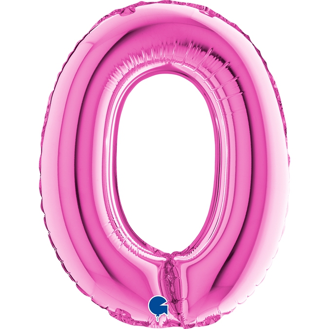 Folienballon Zahl "0" Pink, zur Luftbefüllung, 35 cm Folienballon Zahl "0" Pink, zur Luftbefüllung, 35 cm