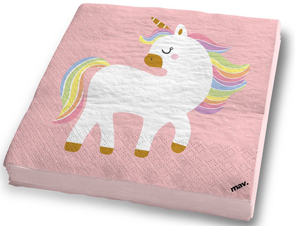 Servietten Einhorn & Regenbogen, 20 Stück Servietten Einhorn & Regenbogen, 20 Stück