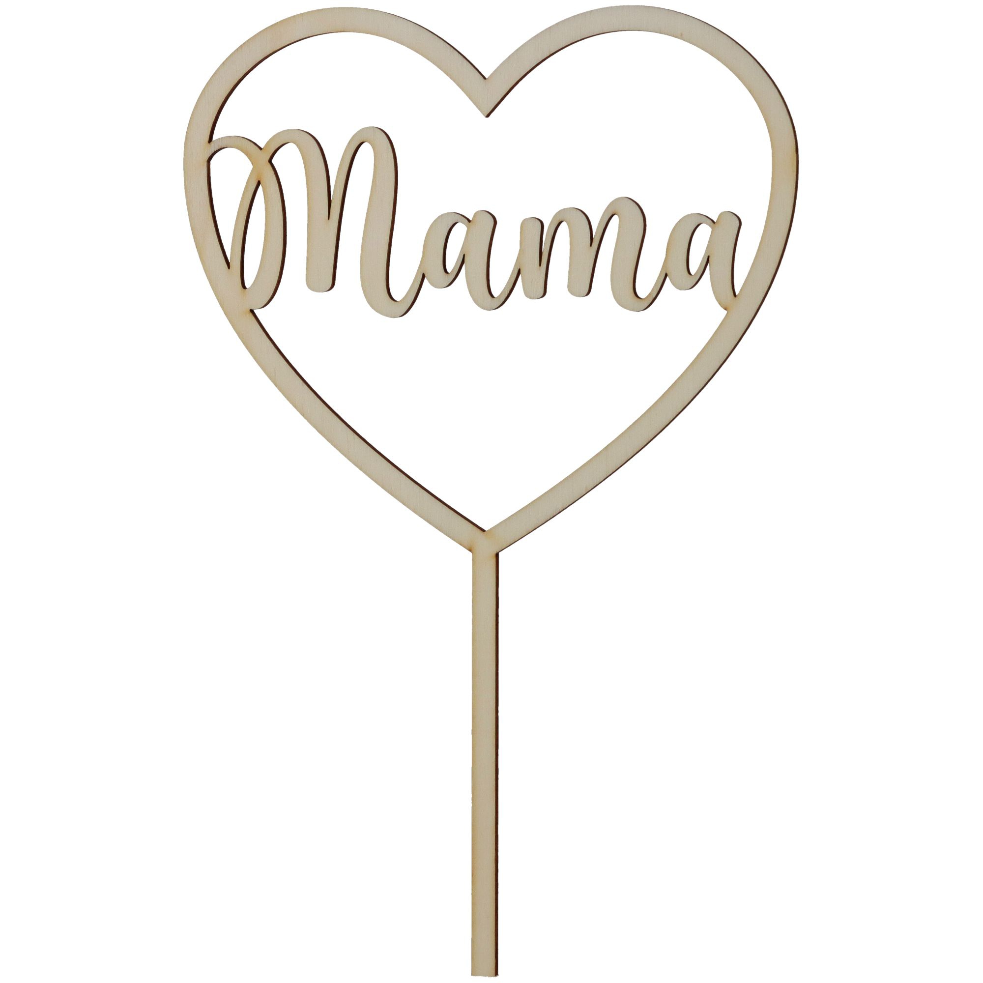 Cake Topper "Mama" Herz groß aus Holz