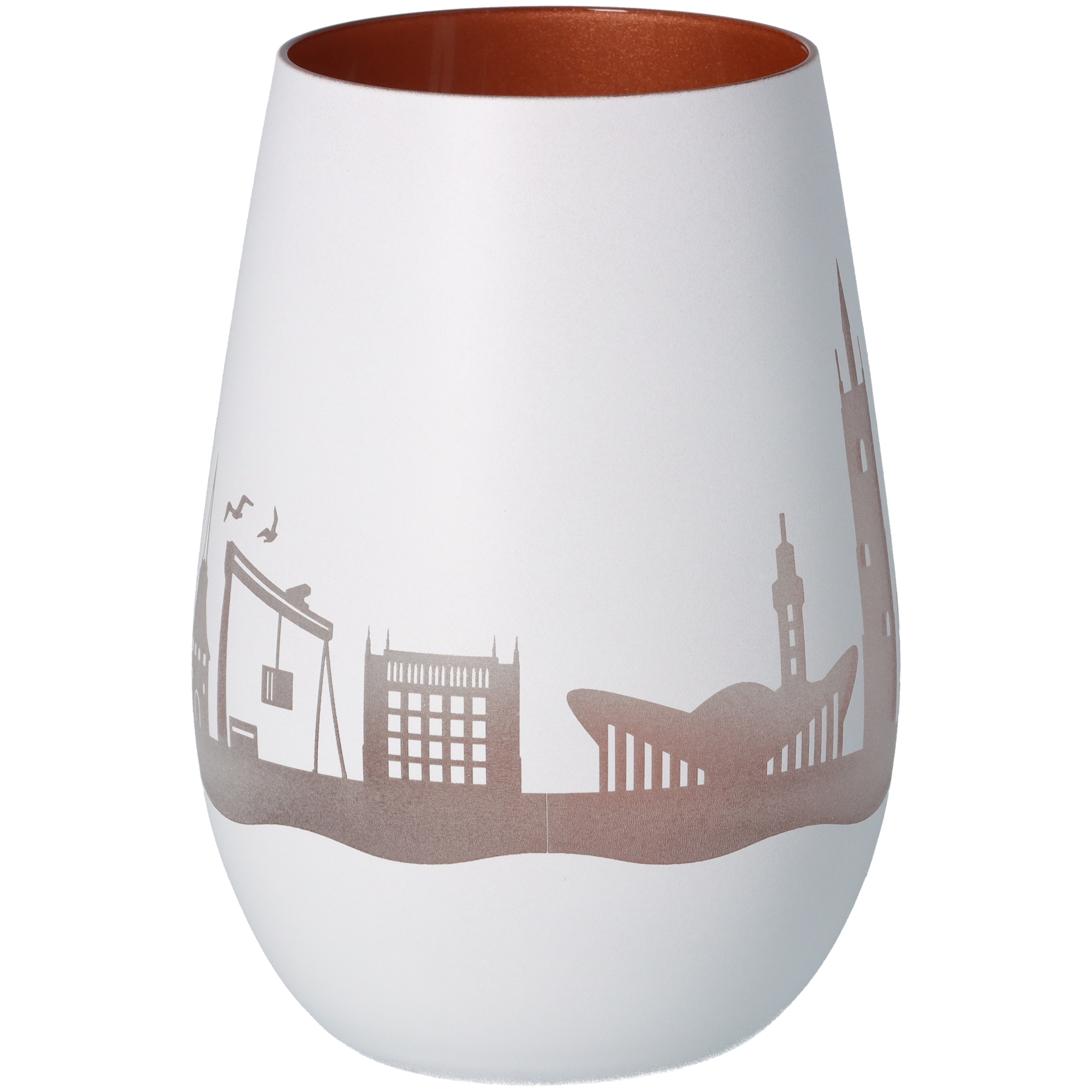 Windlicht Skyline Rostock Weiß/Bronze Windlicht Skyline Rostock Weiß/Bronze