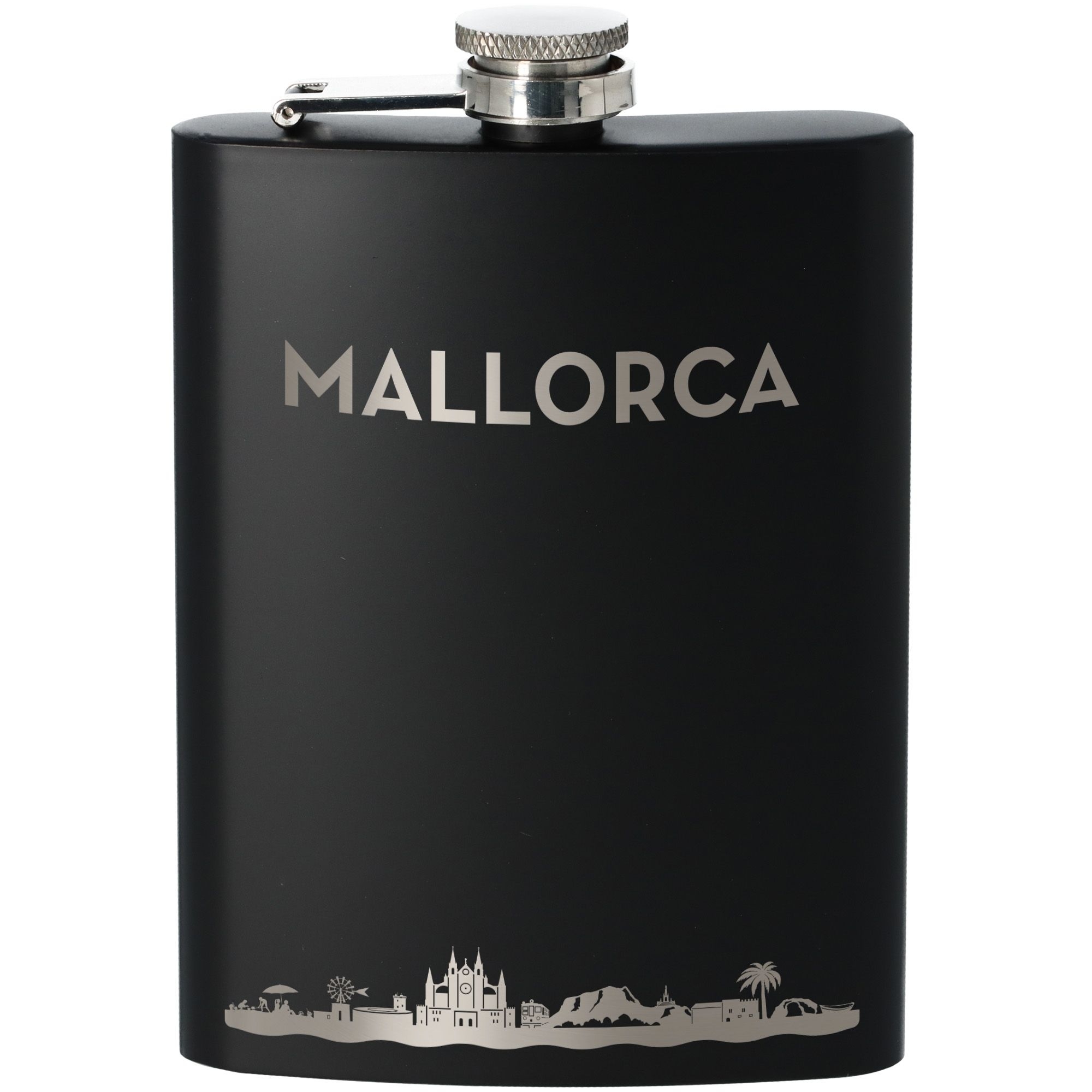 Flachmann Skyline Mallorca Schwarz 225ml Flachmann Skyline Mallorca Schwarz 225ml