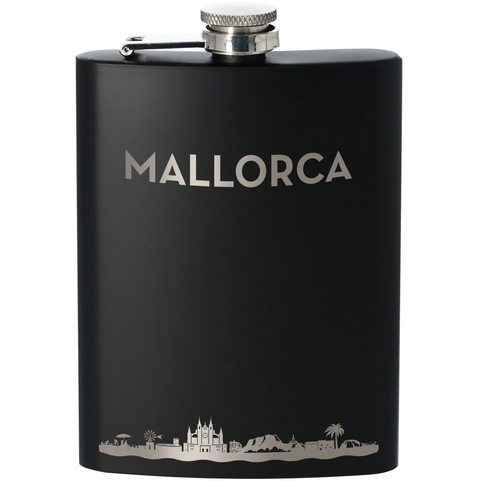 Flachmann Skyline Mallorca Schwarz 225ml