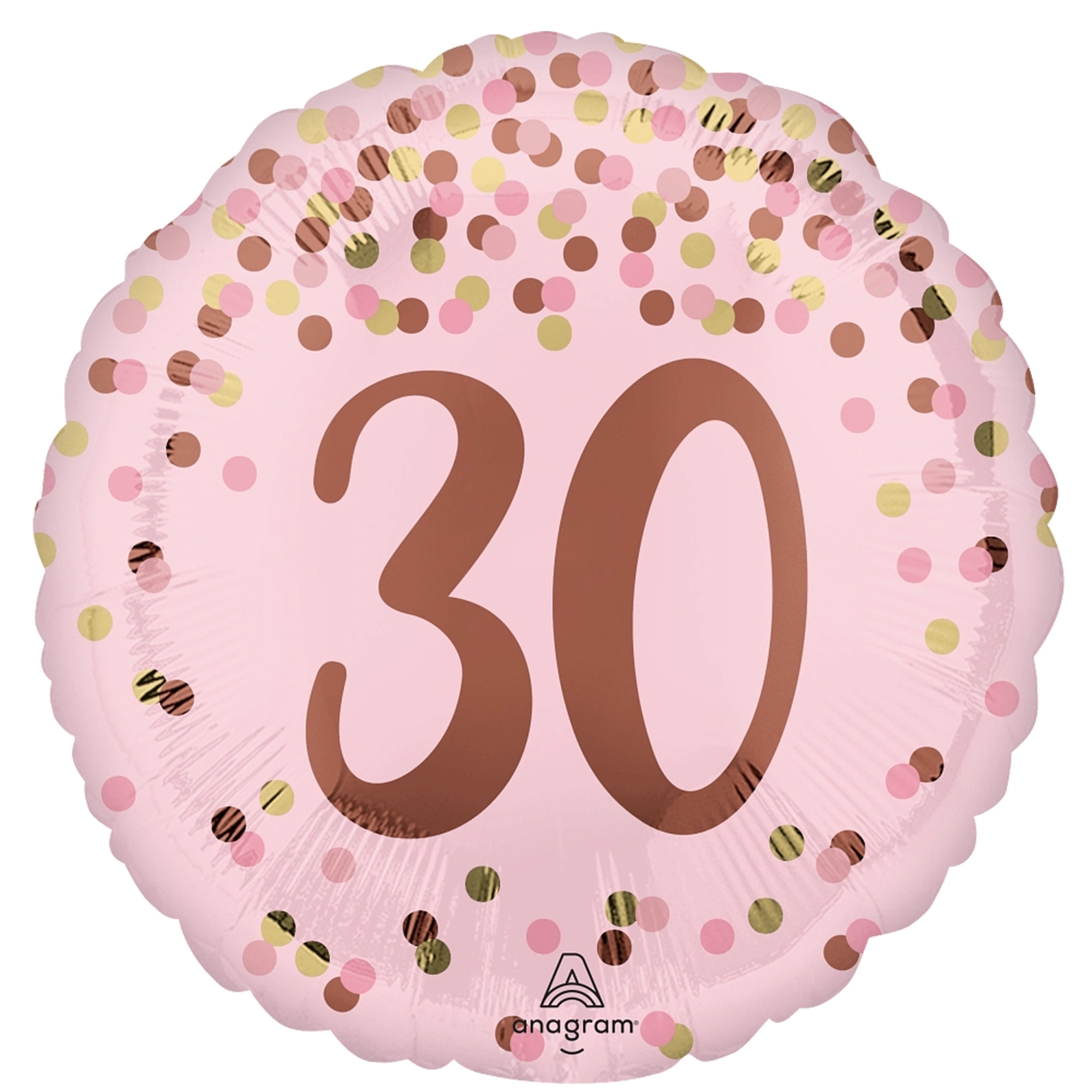Folienballon Pretty Pink "30" 45cm Symbol, Nummer, Text