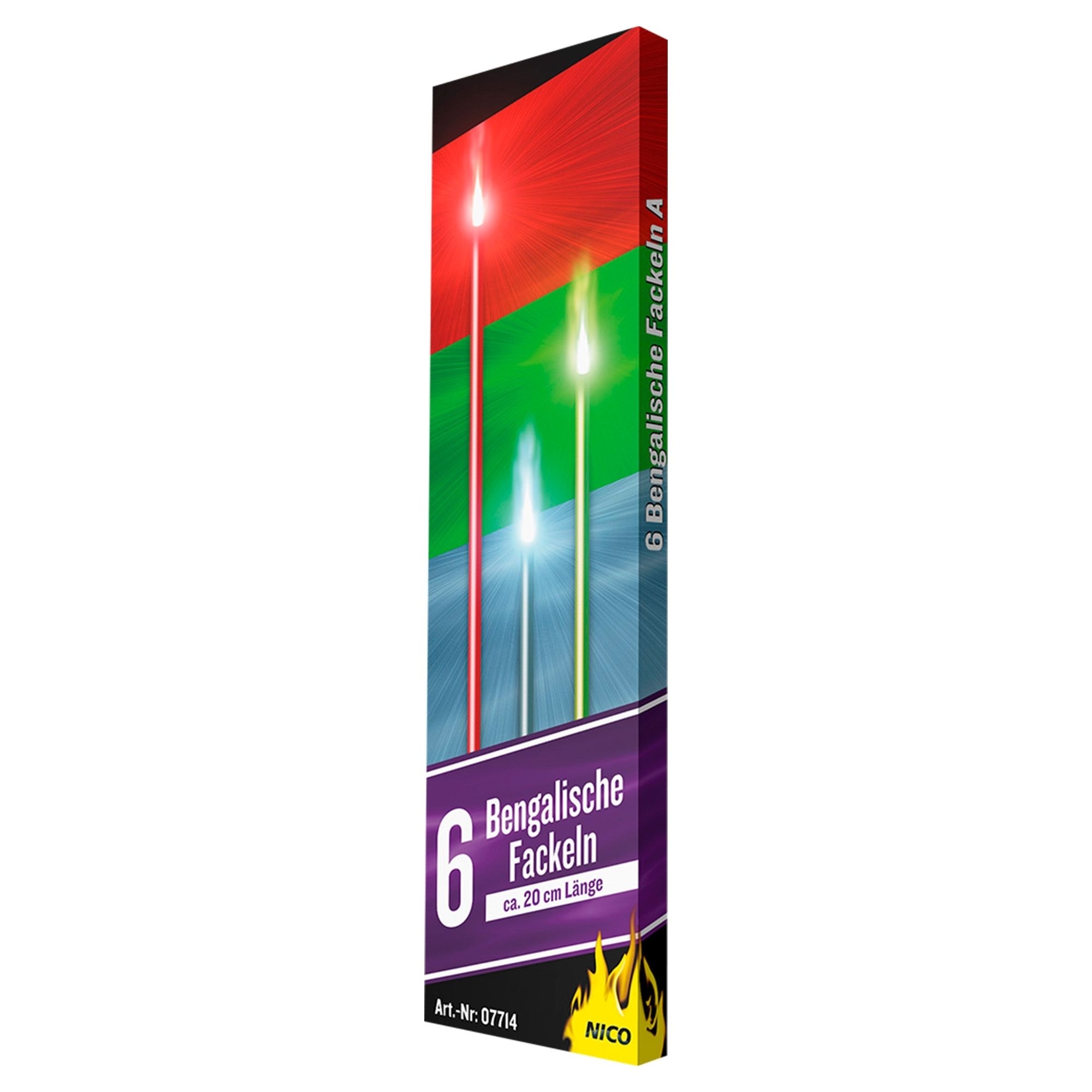 Bengalische Fackeln A 20cm, ca. 30 Sek. Brenndauer, 6er Schachtel Bengalische Fackeln A 20cm, ca. 30 Sek. Brenndauer, 6er Schachtel
