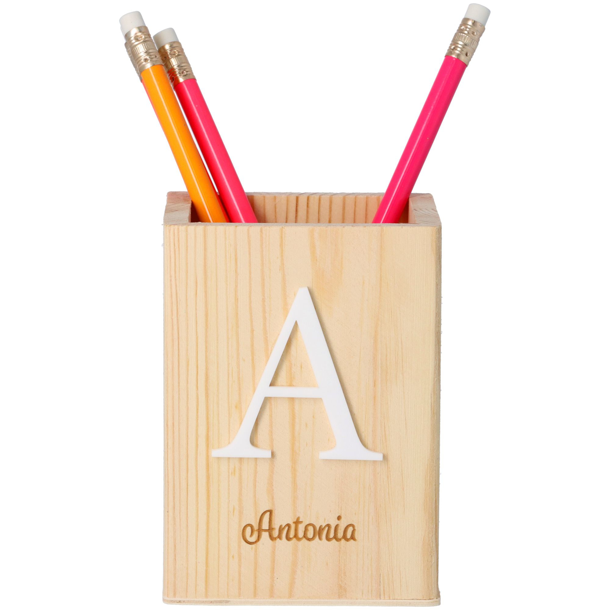 Stiftehalter Initial & "Name" aus Holz 11cm x 8cm x 8cm Stiftehalter Initial & "Name" aus Holz 11cm x 8cm x 8cm