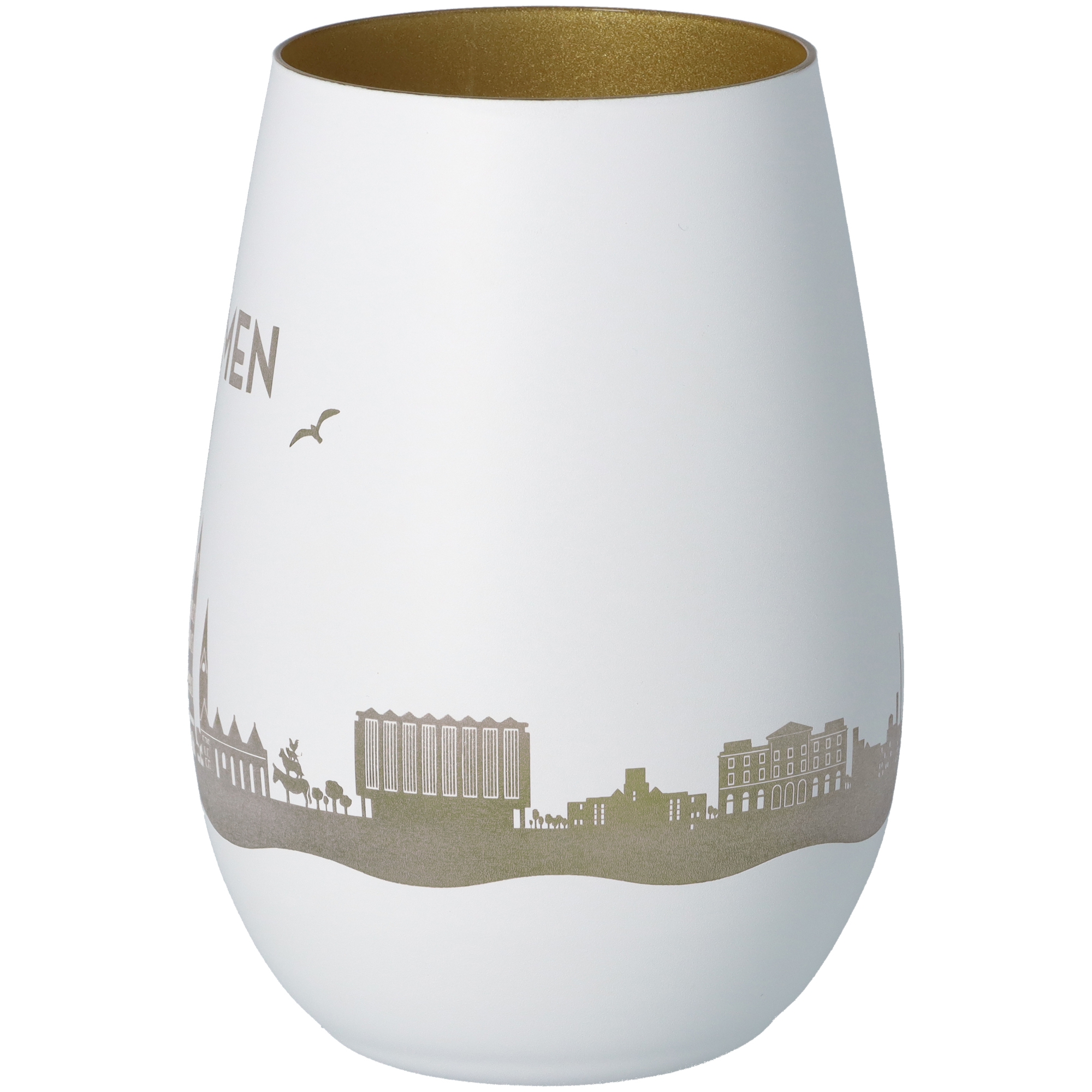 Windlicht Skyline Bremen Weiß/Gold Windlicht Skyline Bremen Weiß/Gold