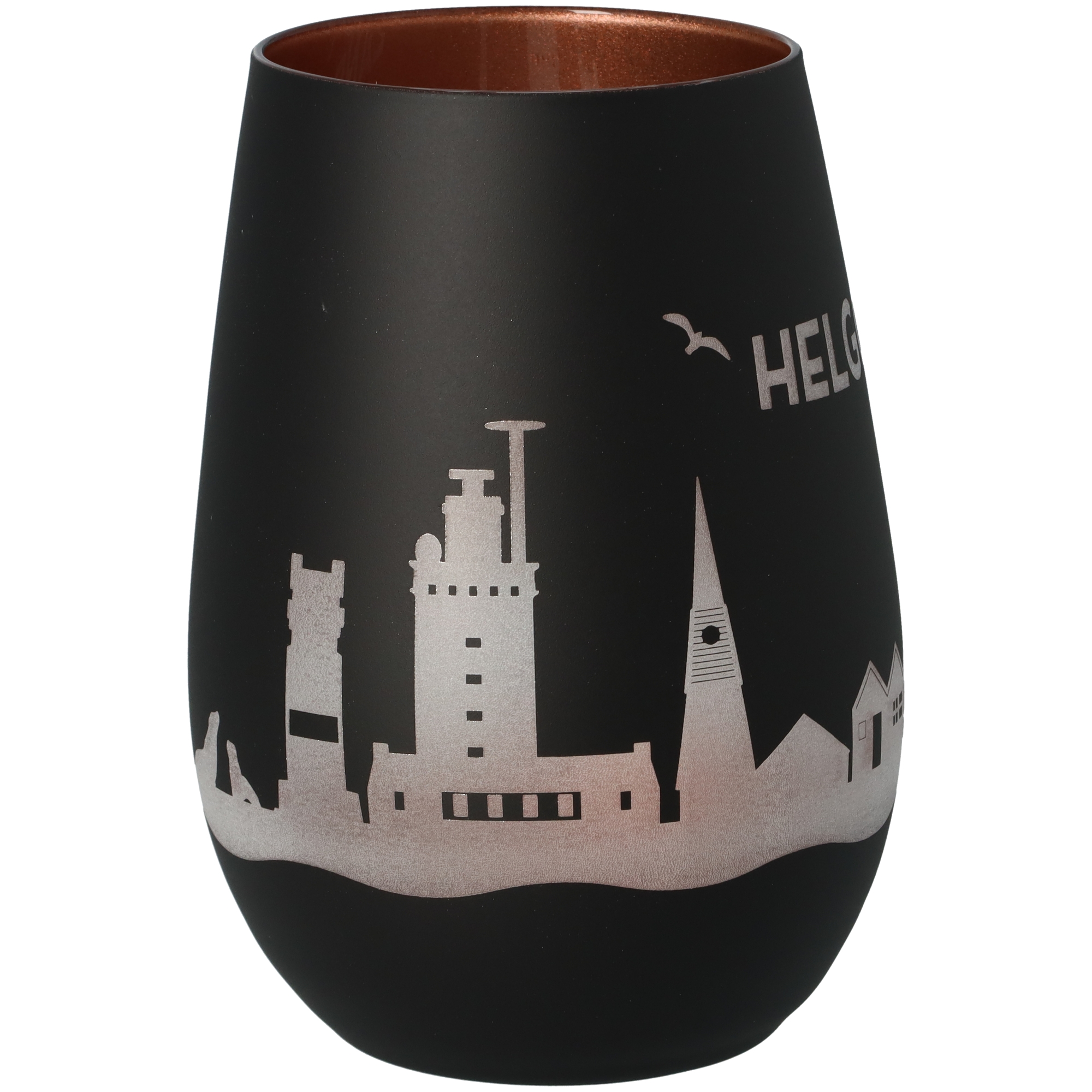 Windlicht Skyline Helgoland Schwarz/Bronze Töpferei, Krug, Vase