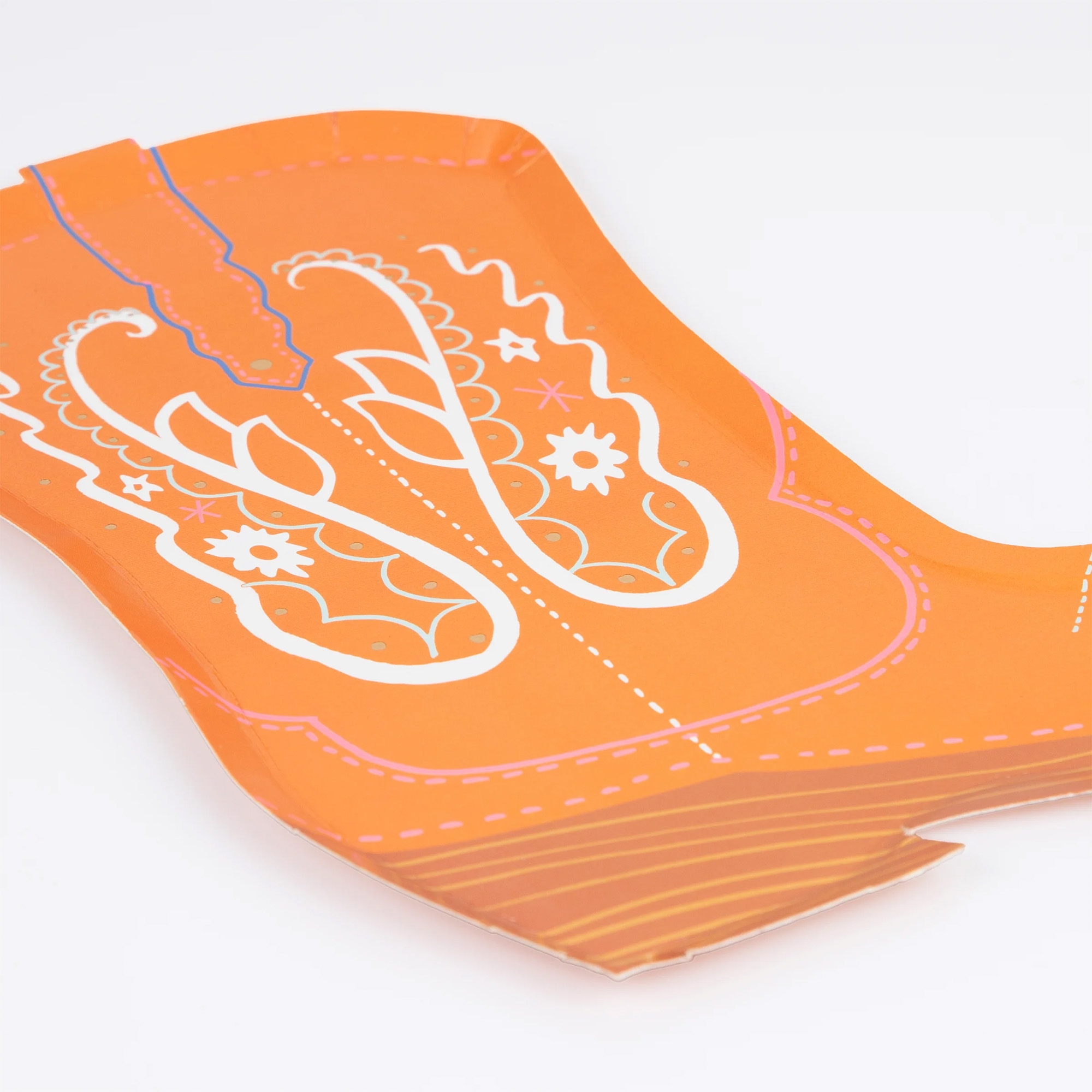 Meri Meri - 8 Pappteller "Western Stiefel" Bekleidung, Schuhwerk, Schuh