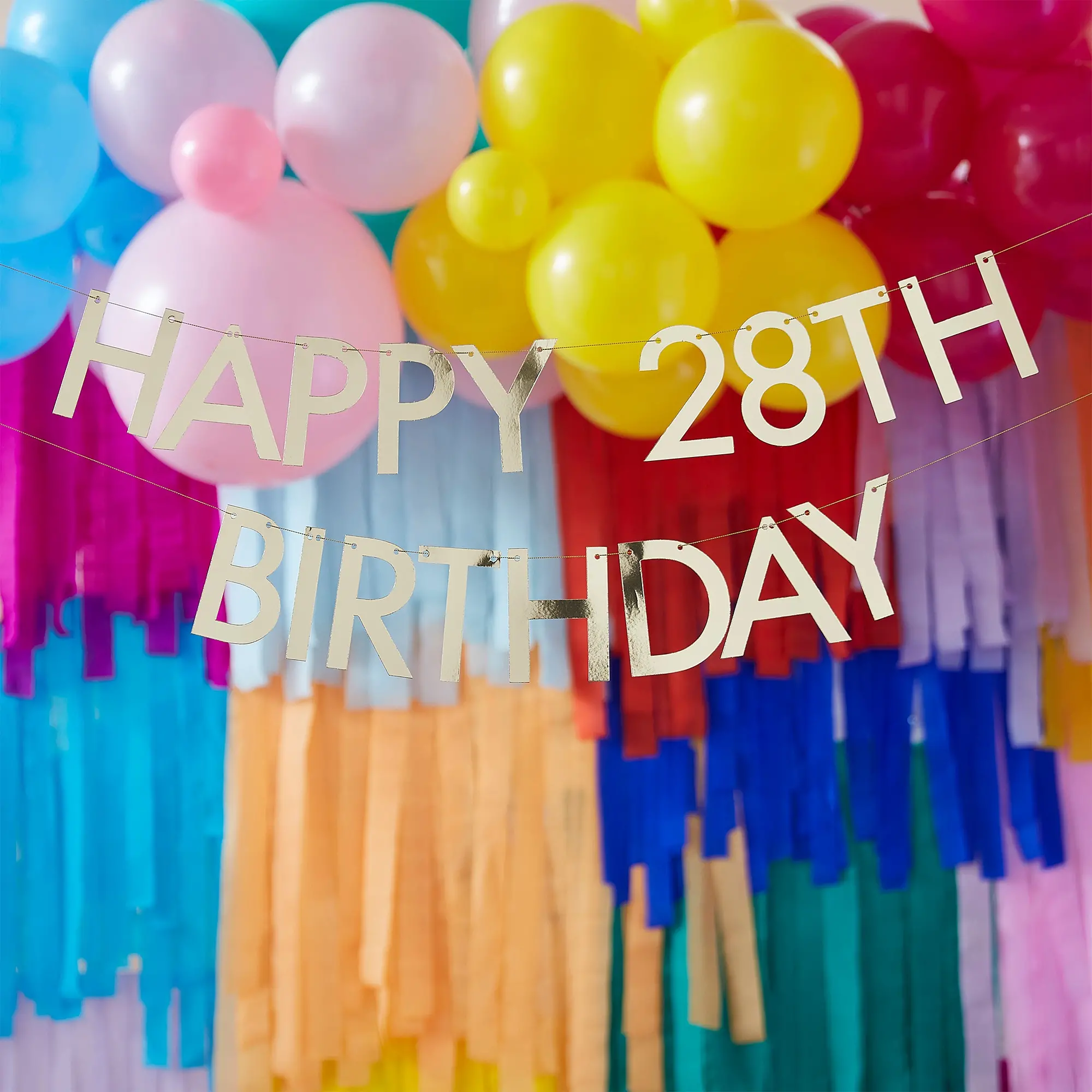 Personalisierbare Girlande "Happy .. TH Birthday"