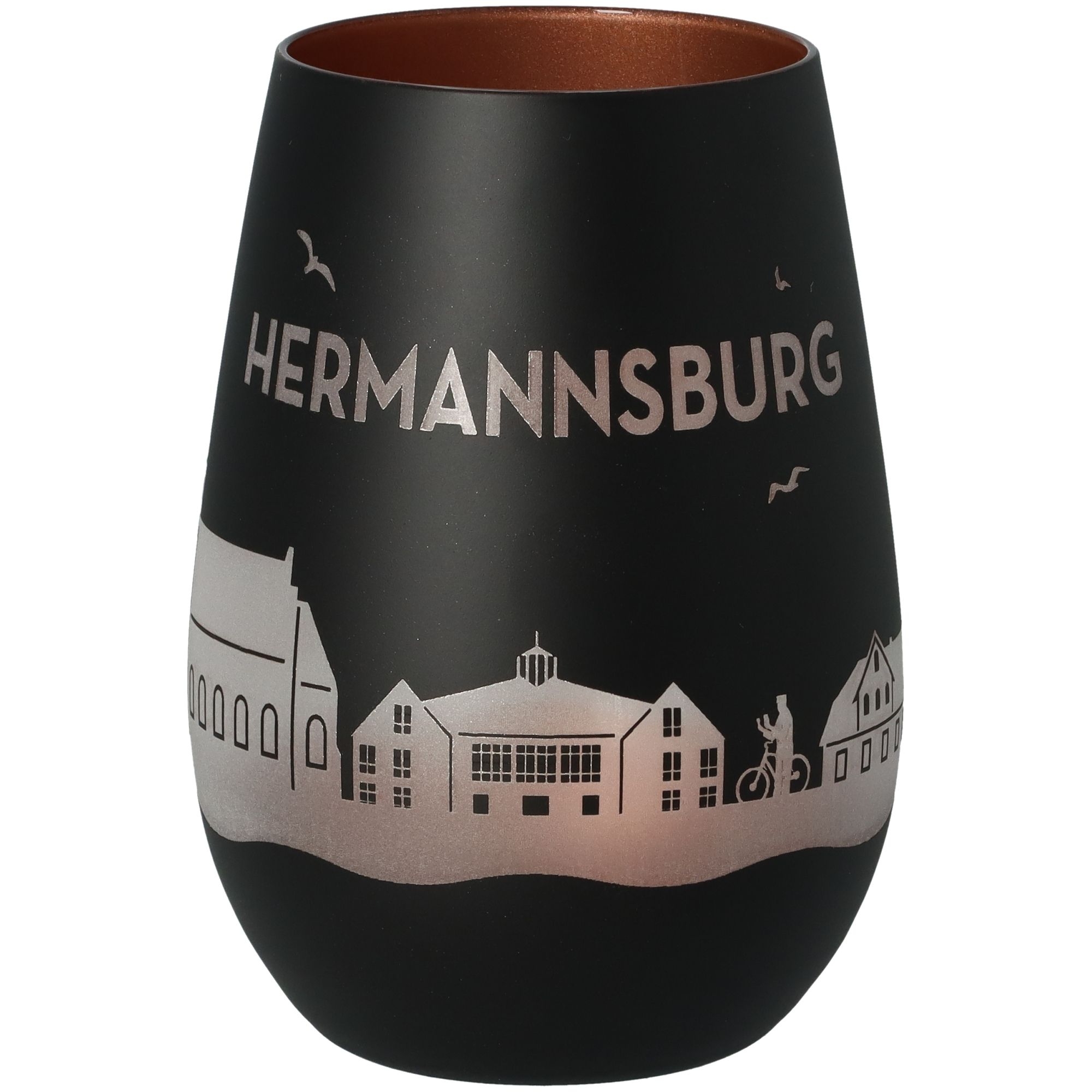 Windlicht Skyline Hermannsburg Schwarz/Bronze Krug, Töpferei, Vase, Tasse