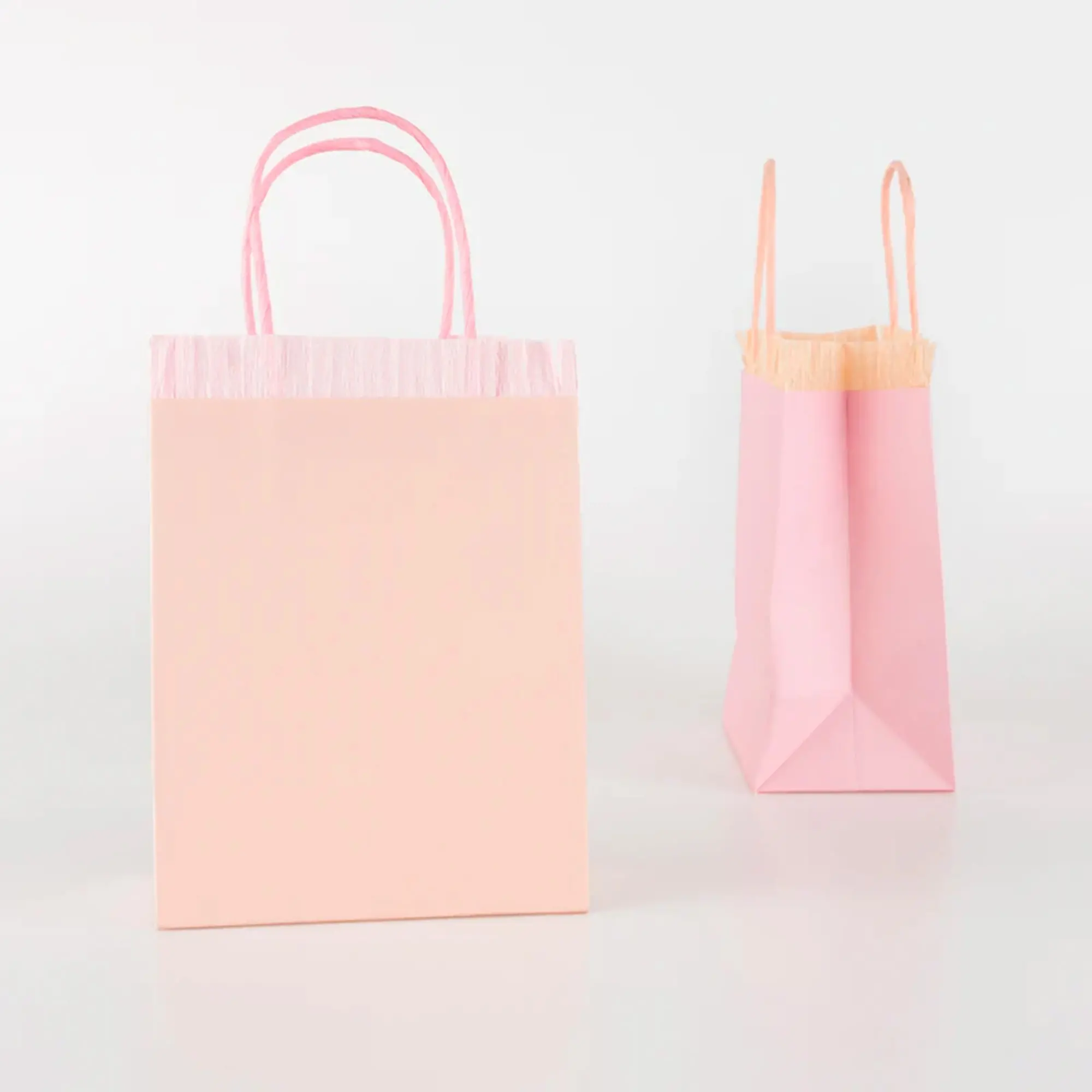 Papiertragetasche, Shopper, Rosa, Präsenttasche, Gebänderte Henkel