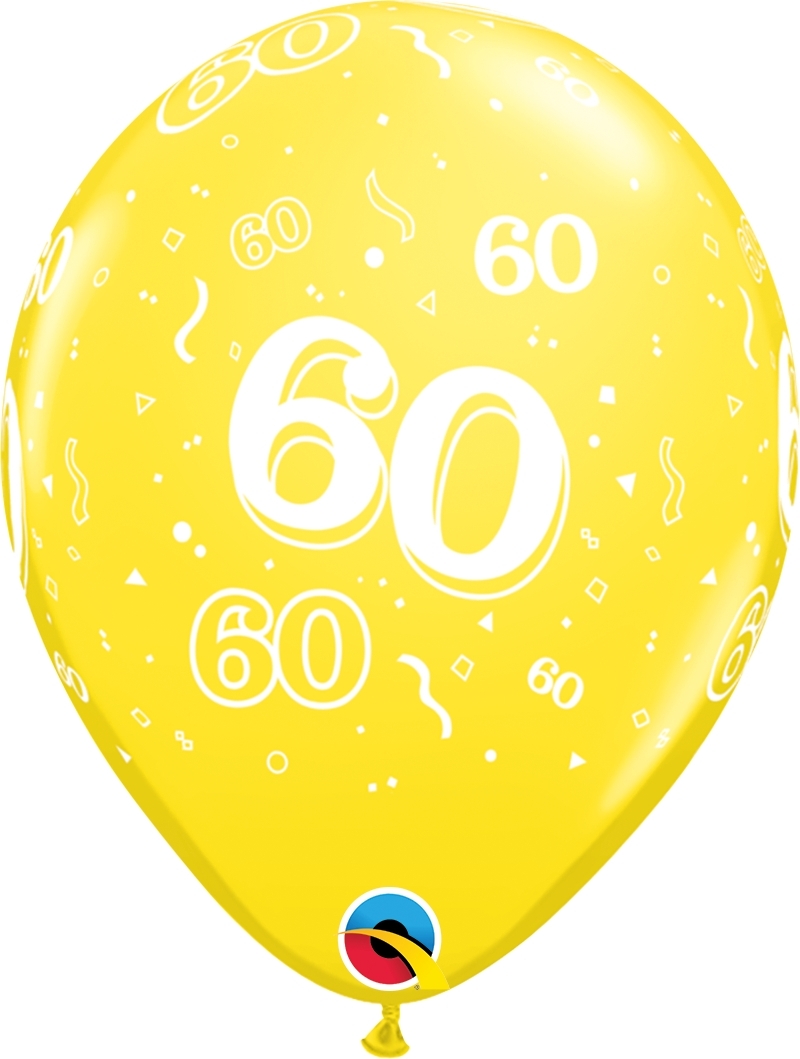 Qualatex Latexballon 60. Geburtstag verschiedene Farben Ø 30cm